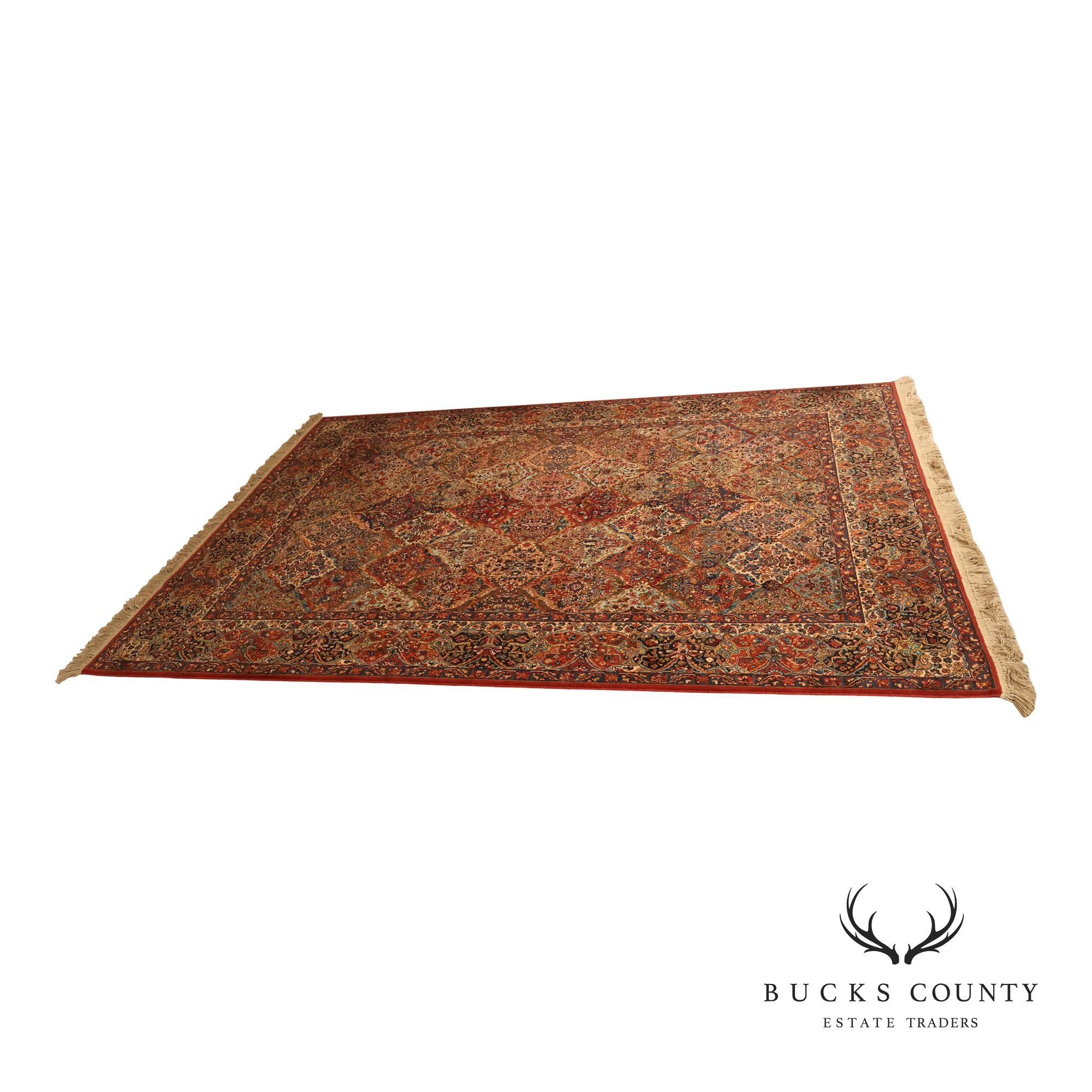 Karastan 8’ 8” X 12’ Multicolor Panel Kirman Wool Area Rug