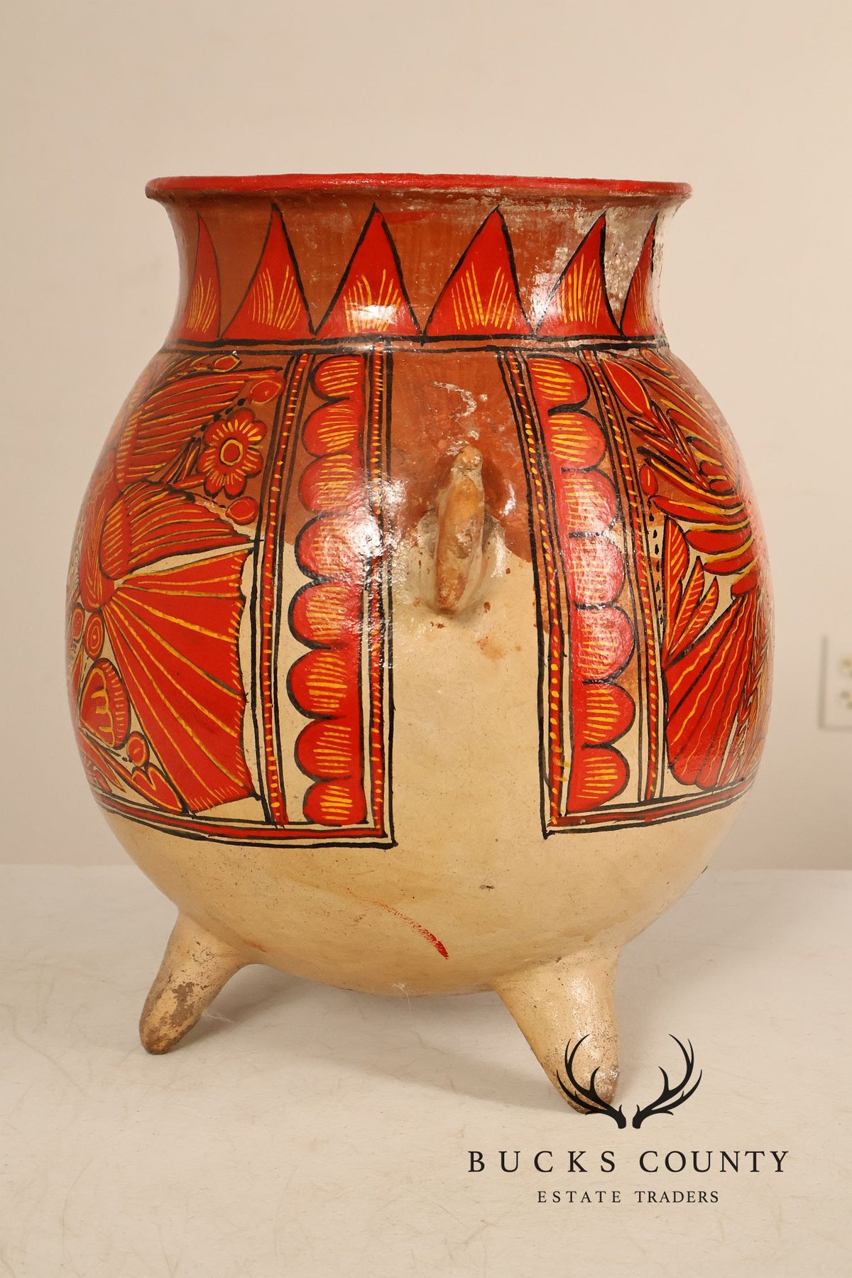 Mexican Folk Art Pottery Vase