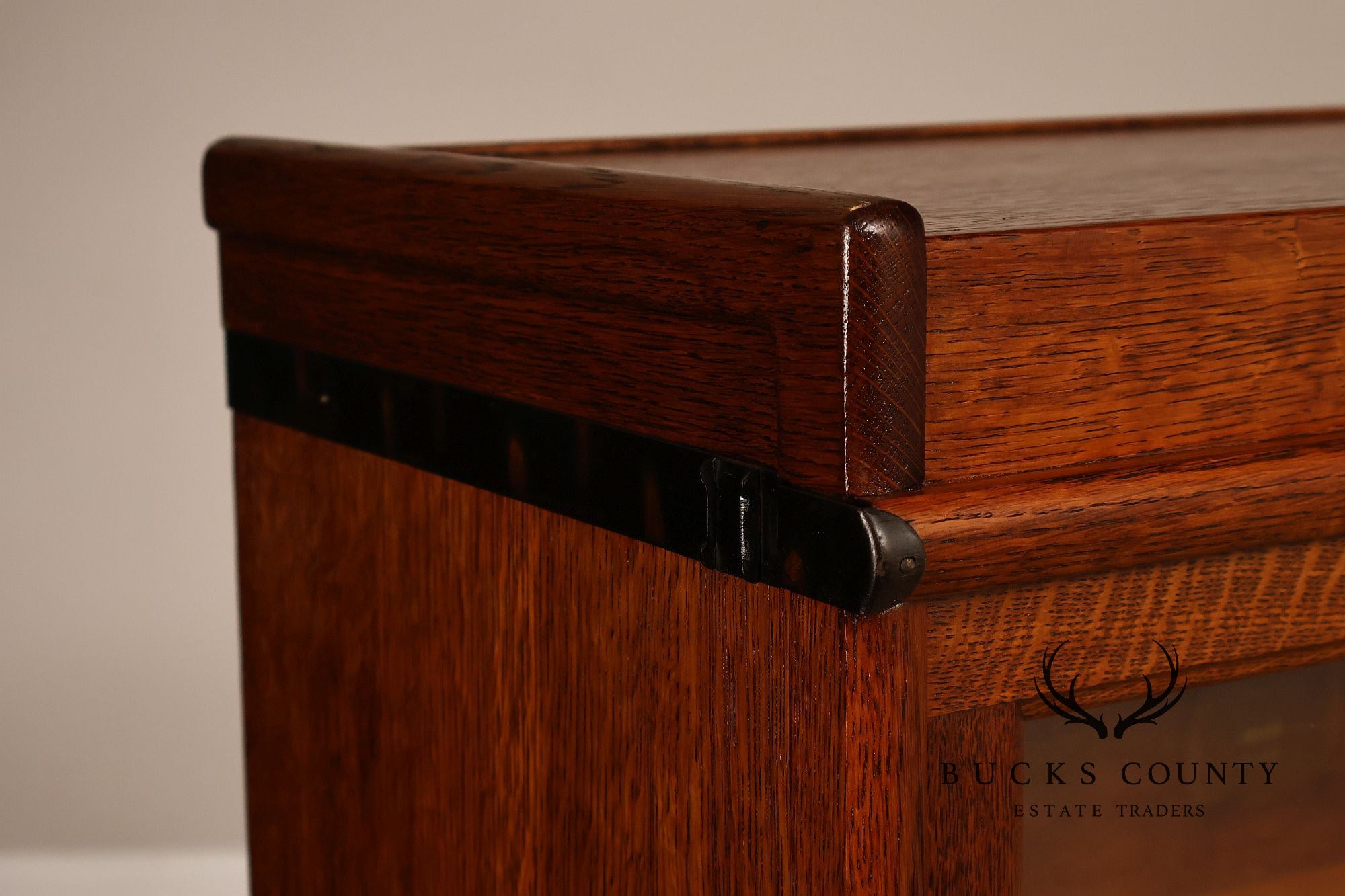 Macey Antique Oak Three Stack Barrister Bookcase