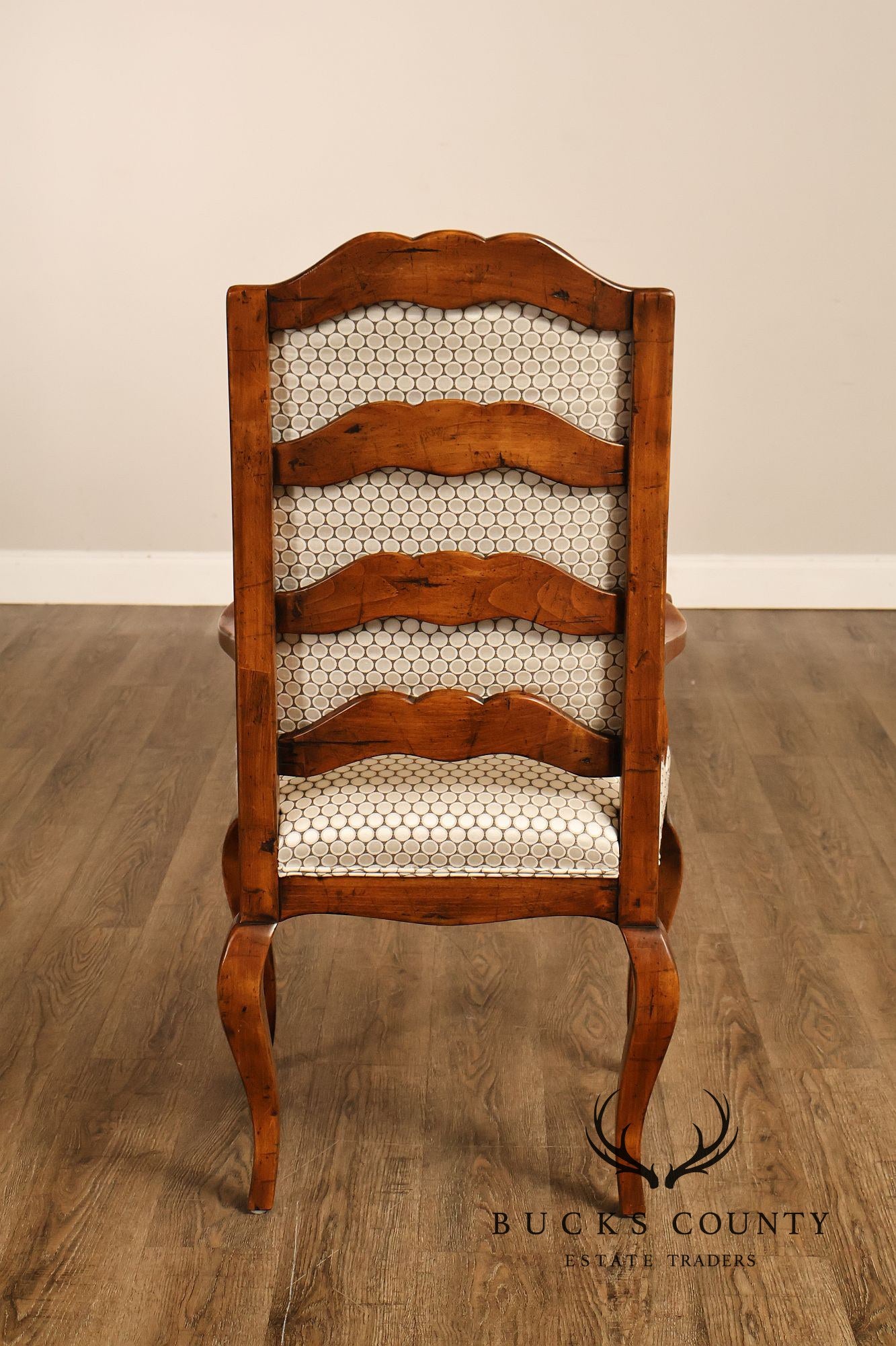 Guy Chaddock Pair Of Country French Upholstered Dining Armchairs