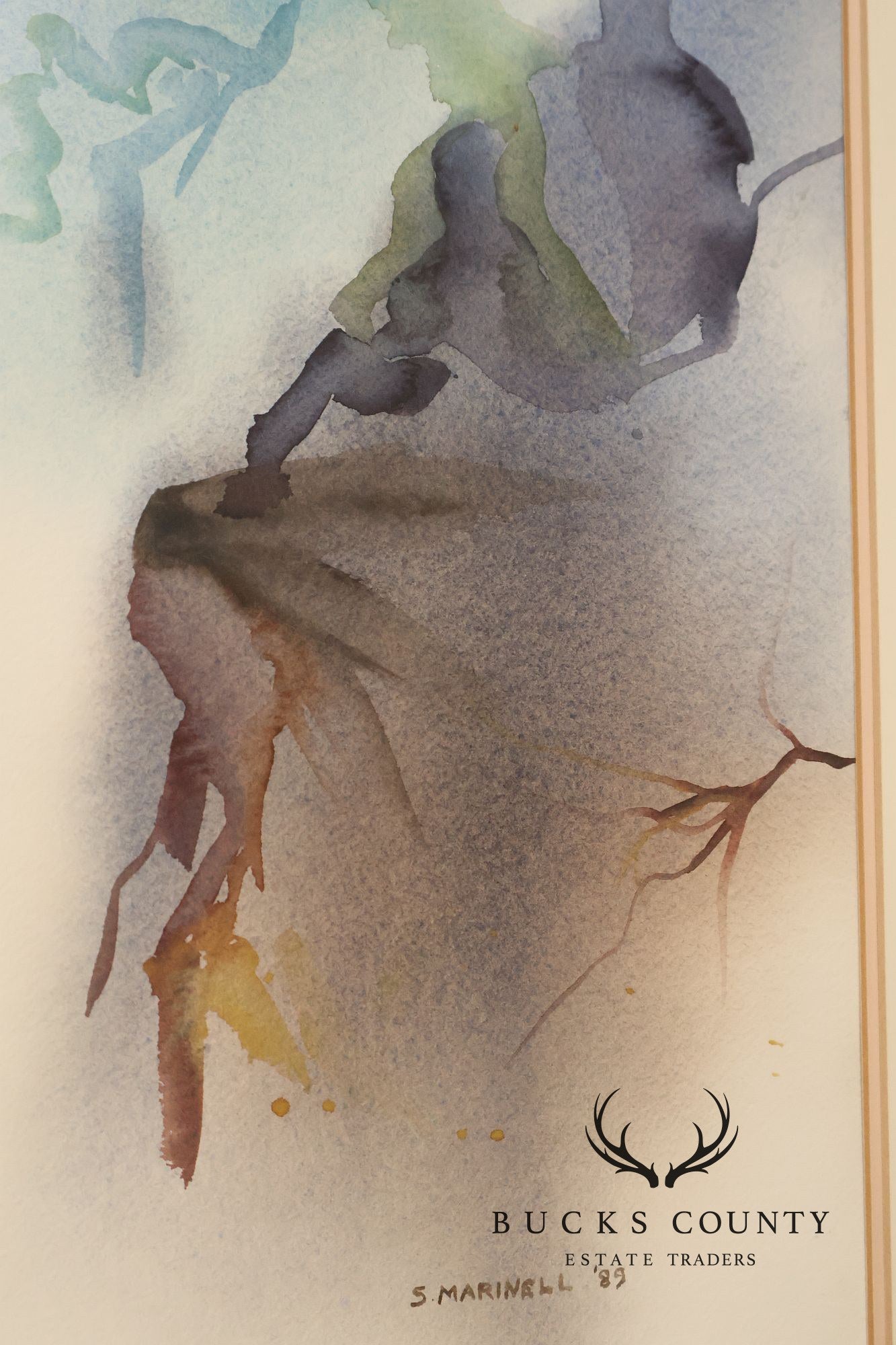 Suzanne S. Marinell Watercolor Painting, Waterfall