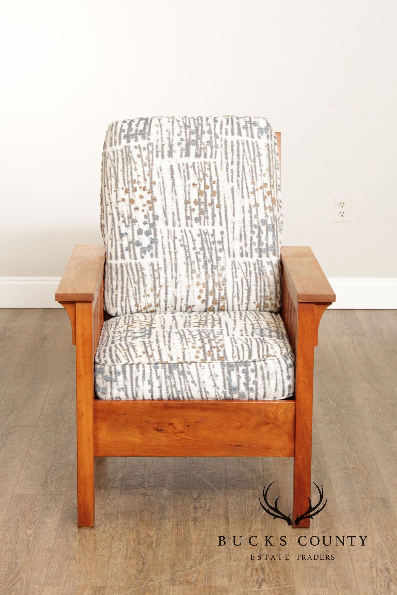 Stickley Mission Collection Cherry Spindle Lounge Chair with Tight Seat