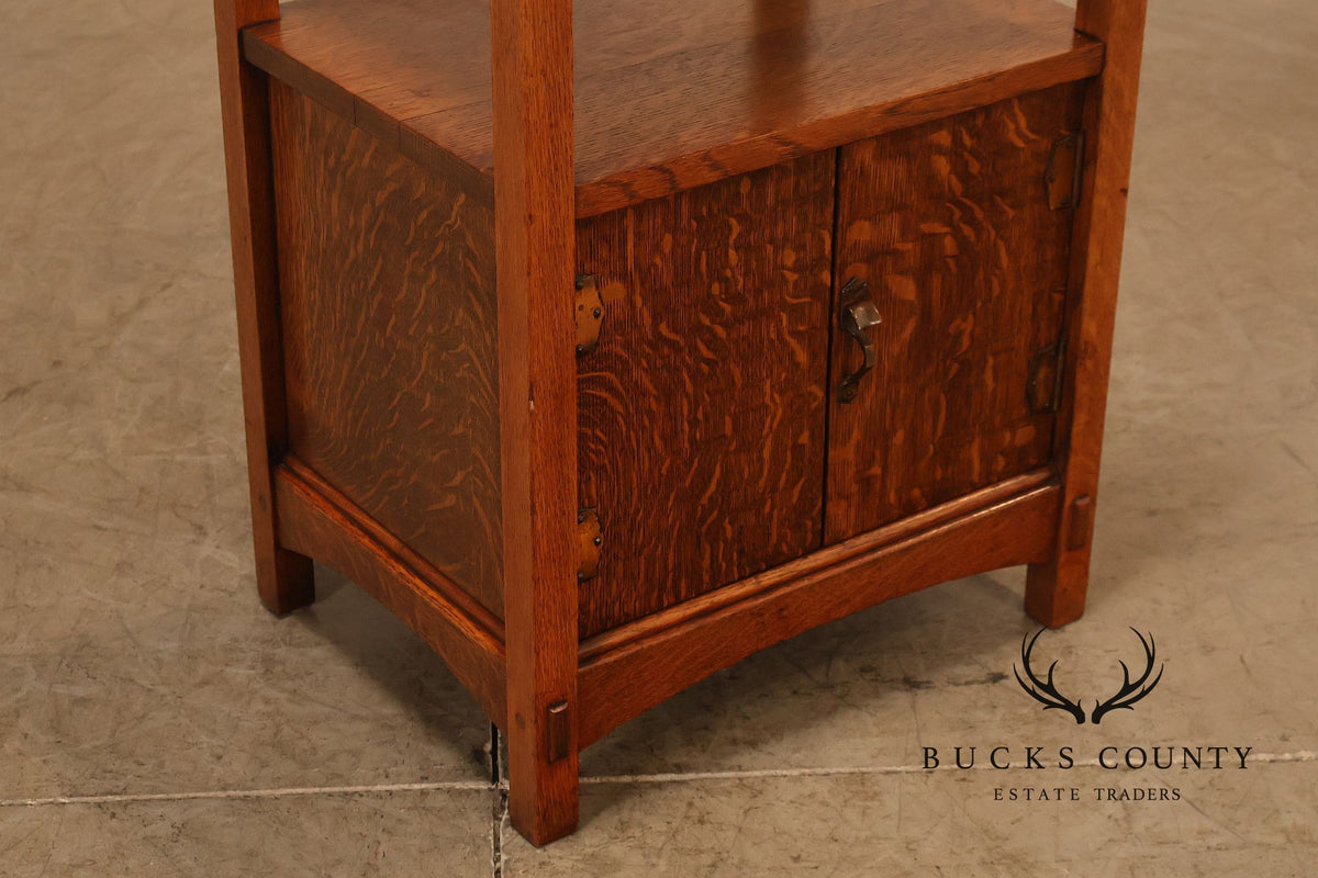 Antique Charles P. Limbert Mission Oak Somno Stand