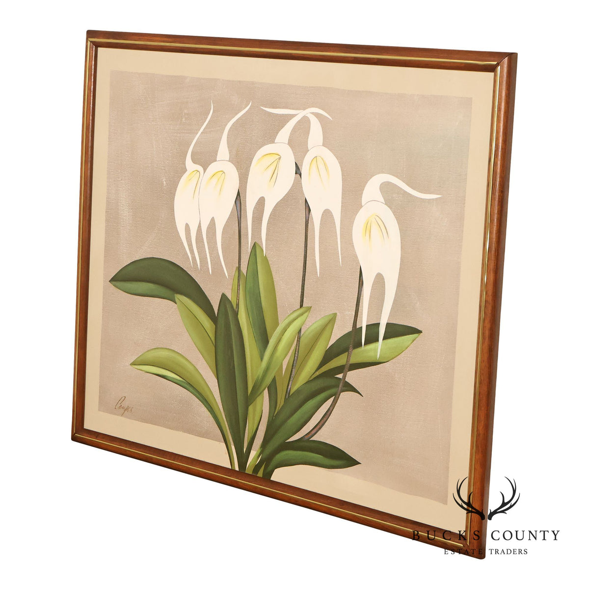 Artist Signed Floral Still-Life Painting, Orchids