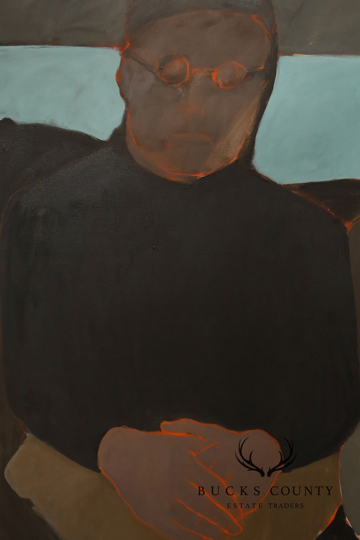 Anne Copper Dobbins Oil Painting, 'Artist and Her Husband'