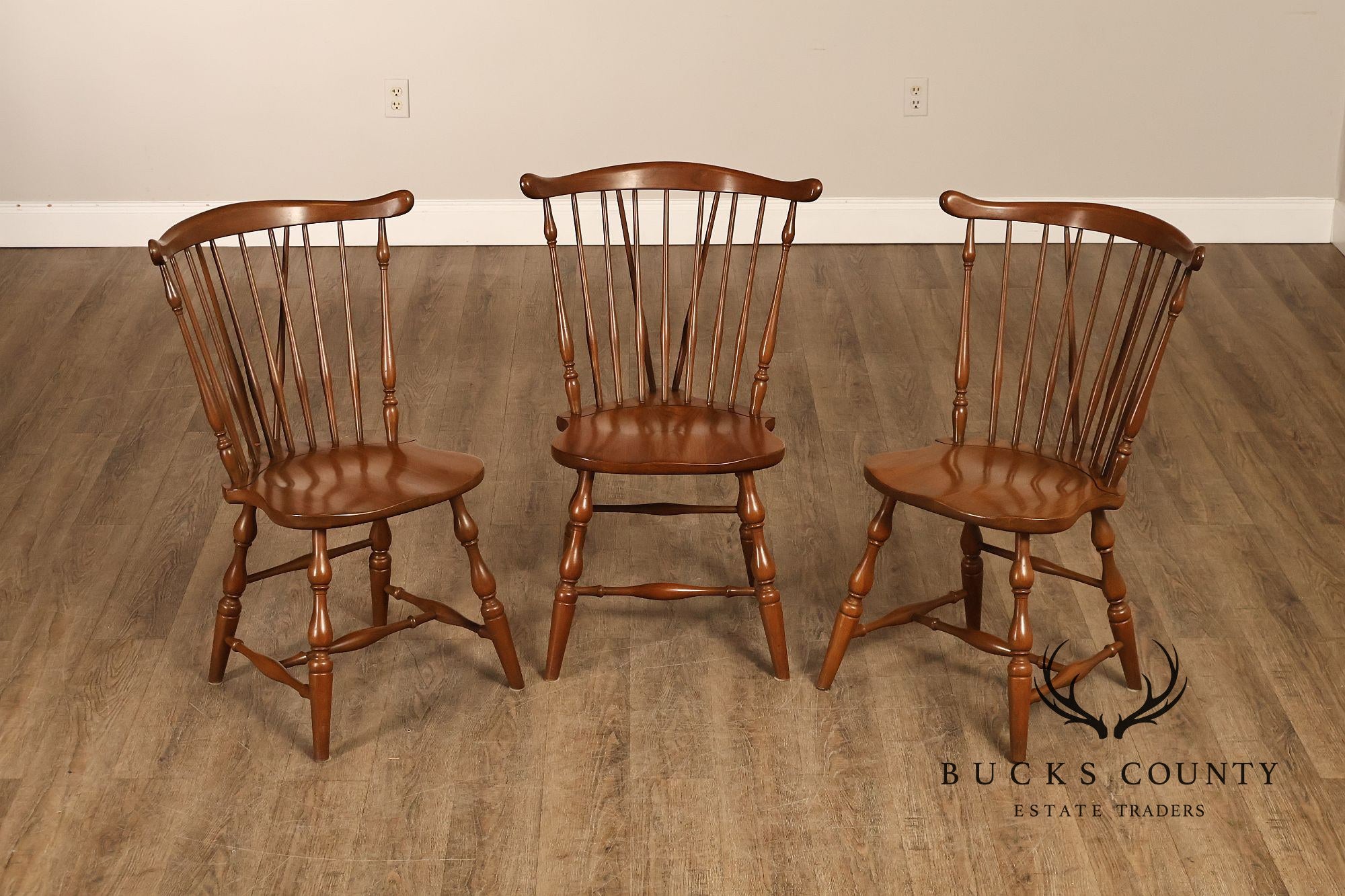 Pennsylvania House Vintage Set of Three Cherry Windsor Chairs