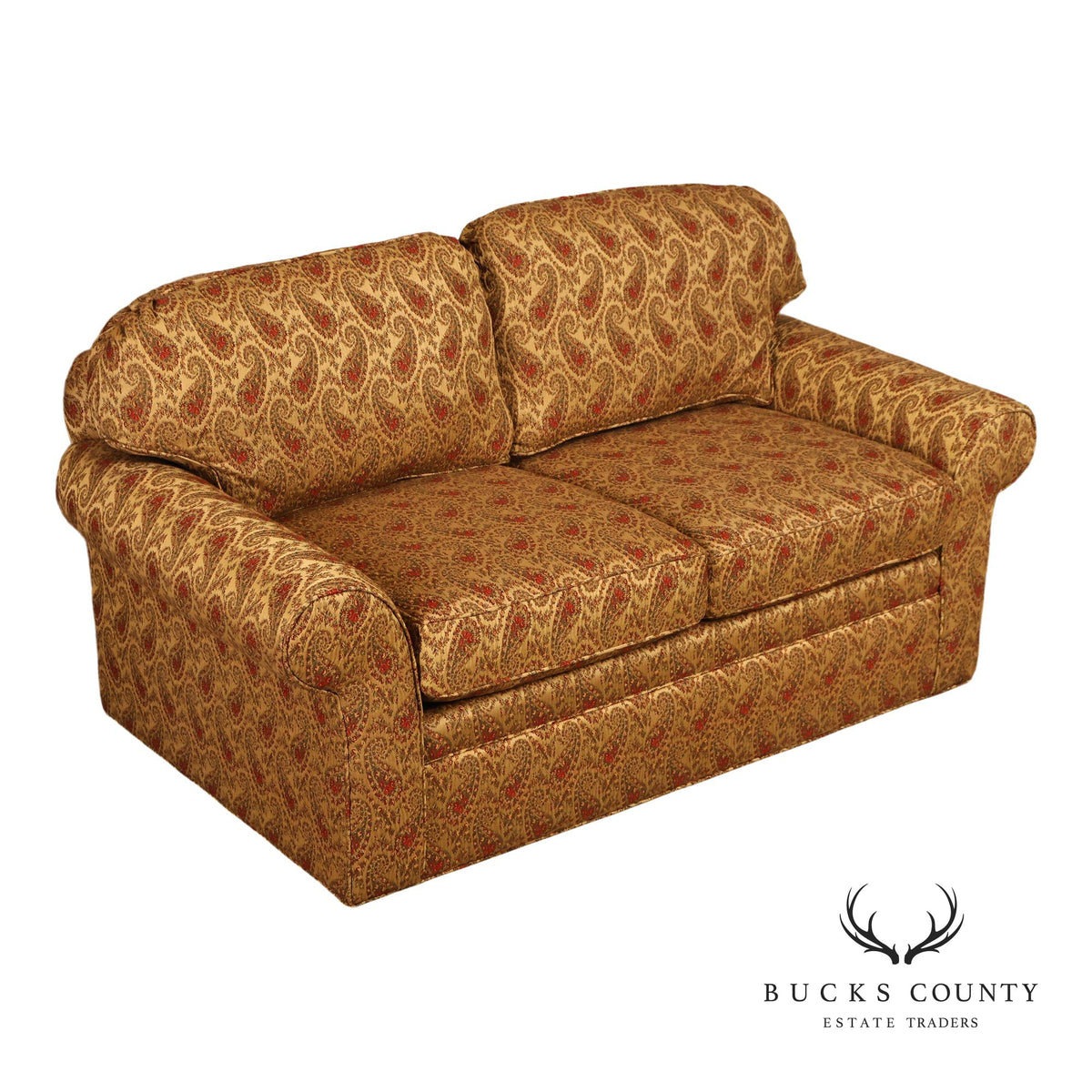 Traditional Paisley Upholstered Settee
