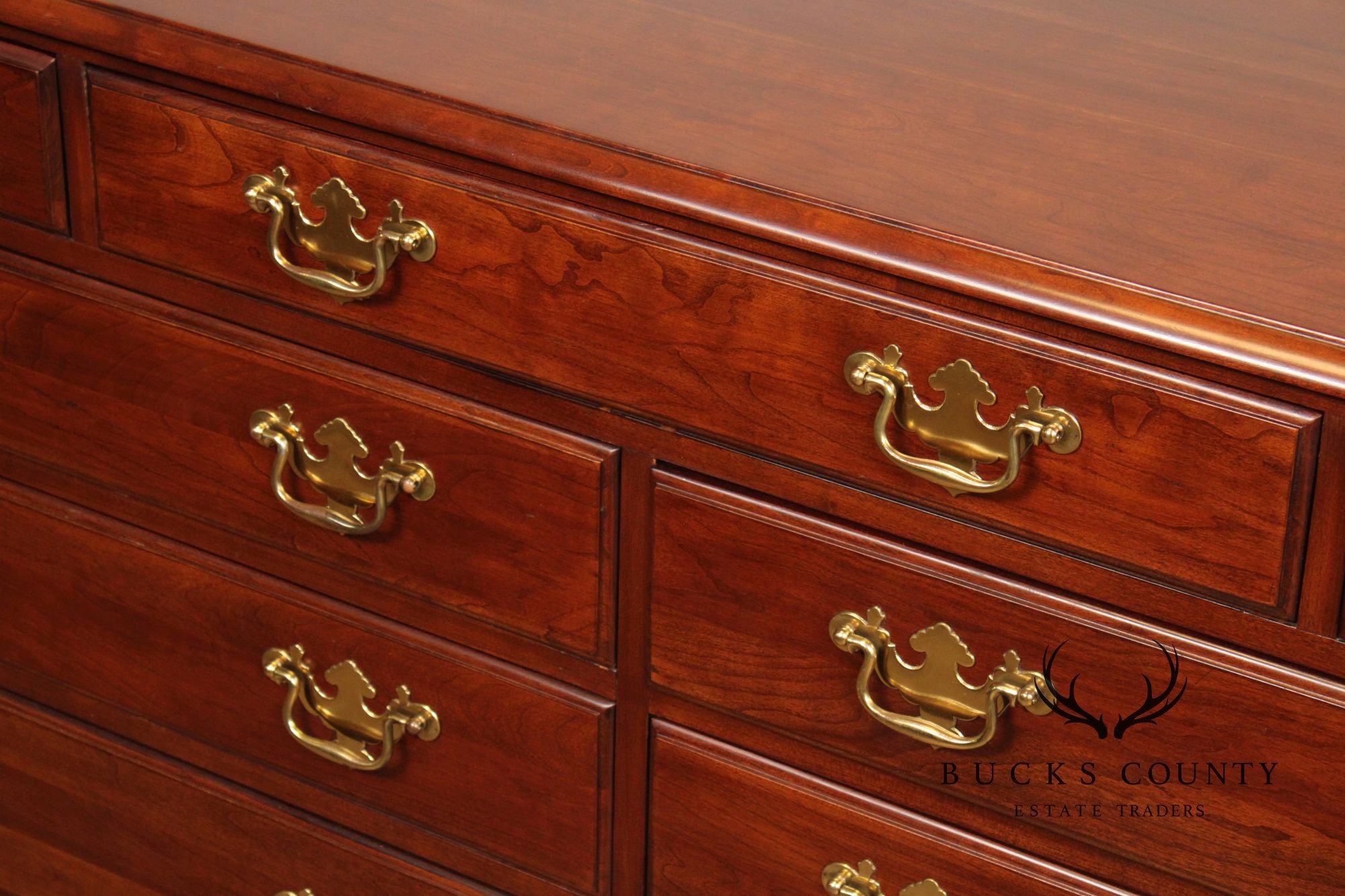 Davis Cabinet Company Chippendale Style Cherry Double Dresser