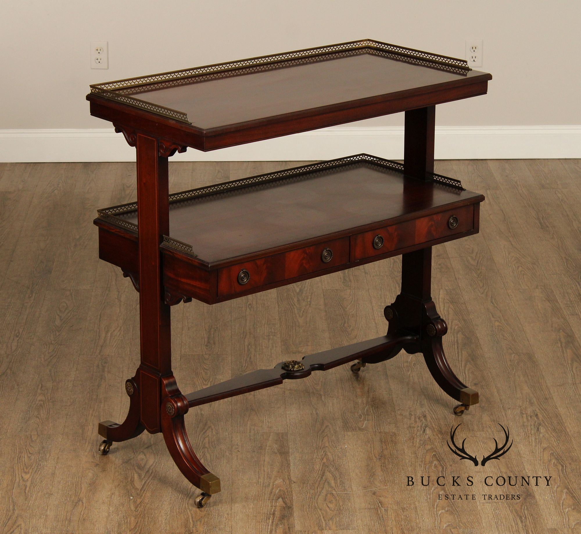 Regency Style Mahogany Two Tiered Serving Table