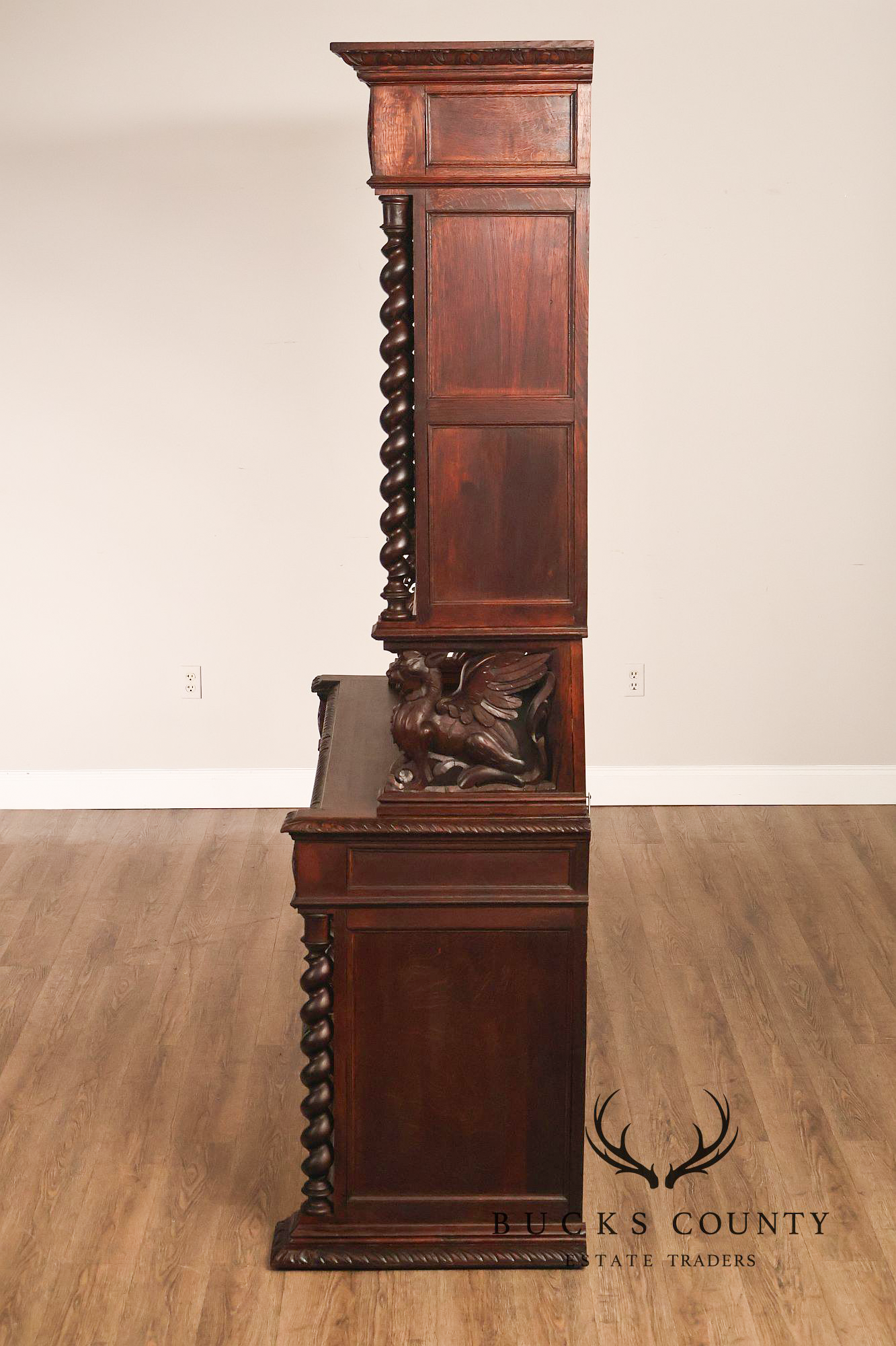 French Renaissance Revival Carved Oak Buffet