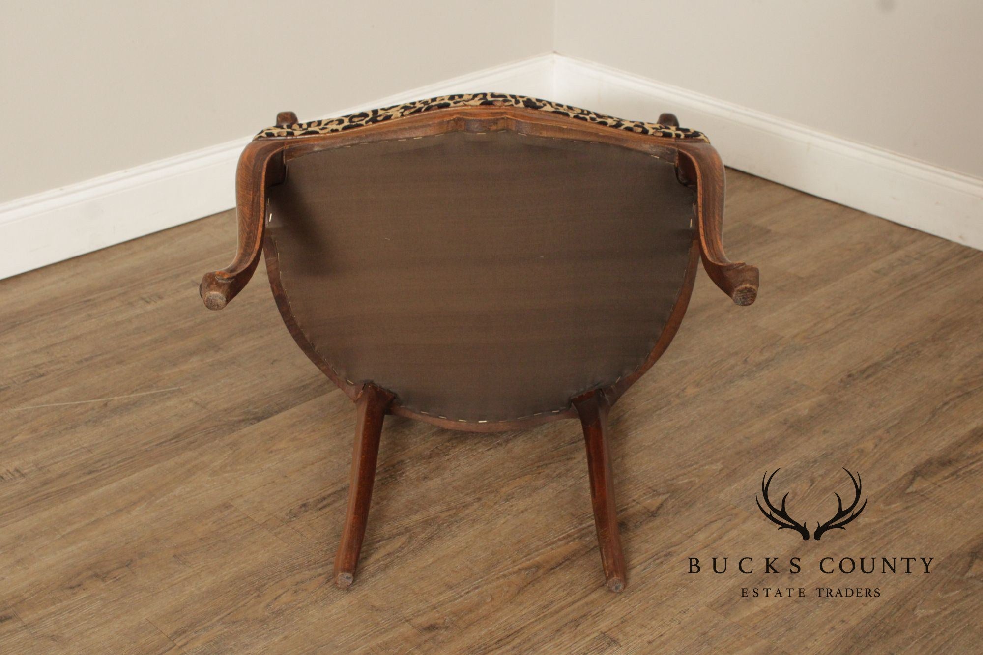 Italian Barrel Back Caned Armchair