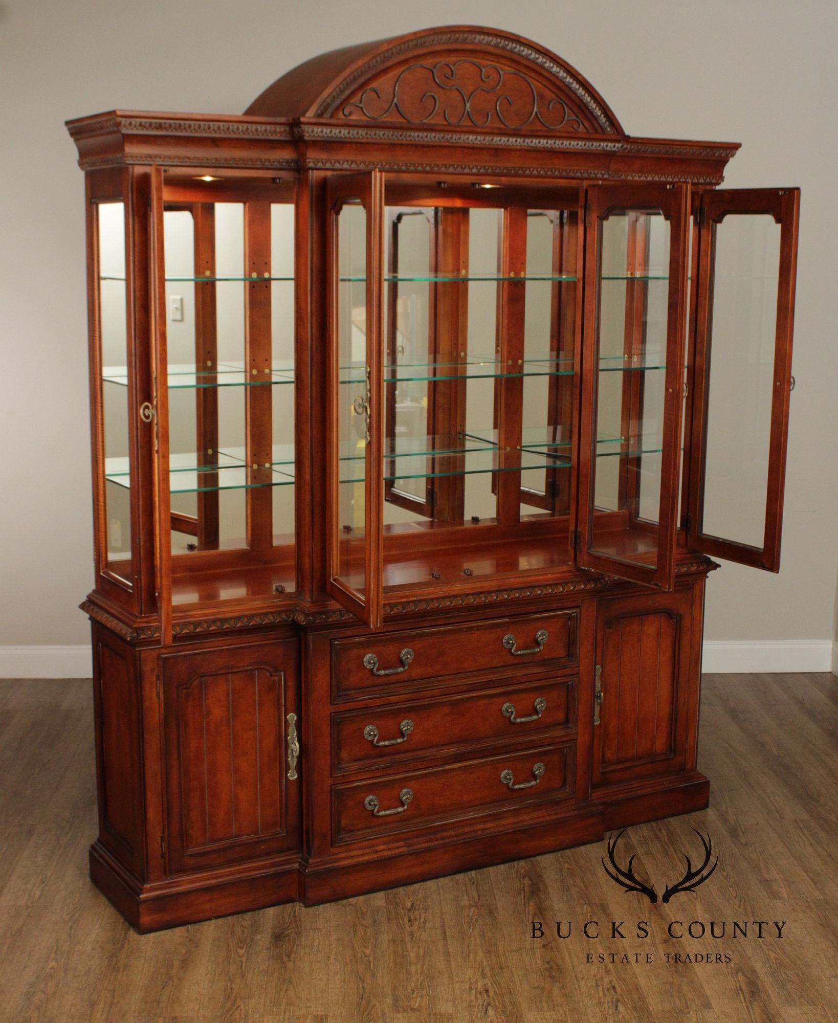 Hickory White Four Door China Cabinet