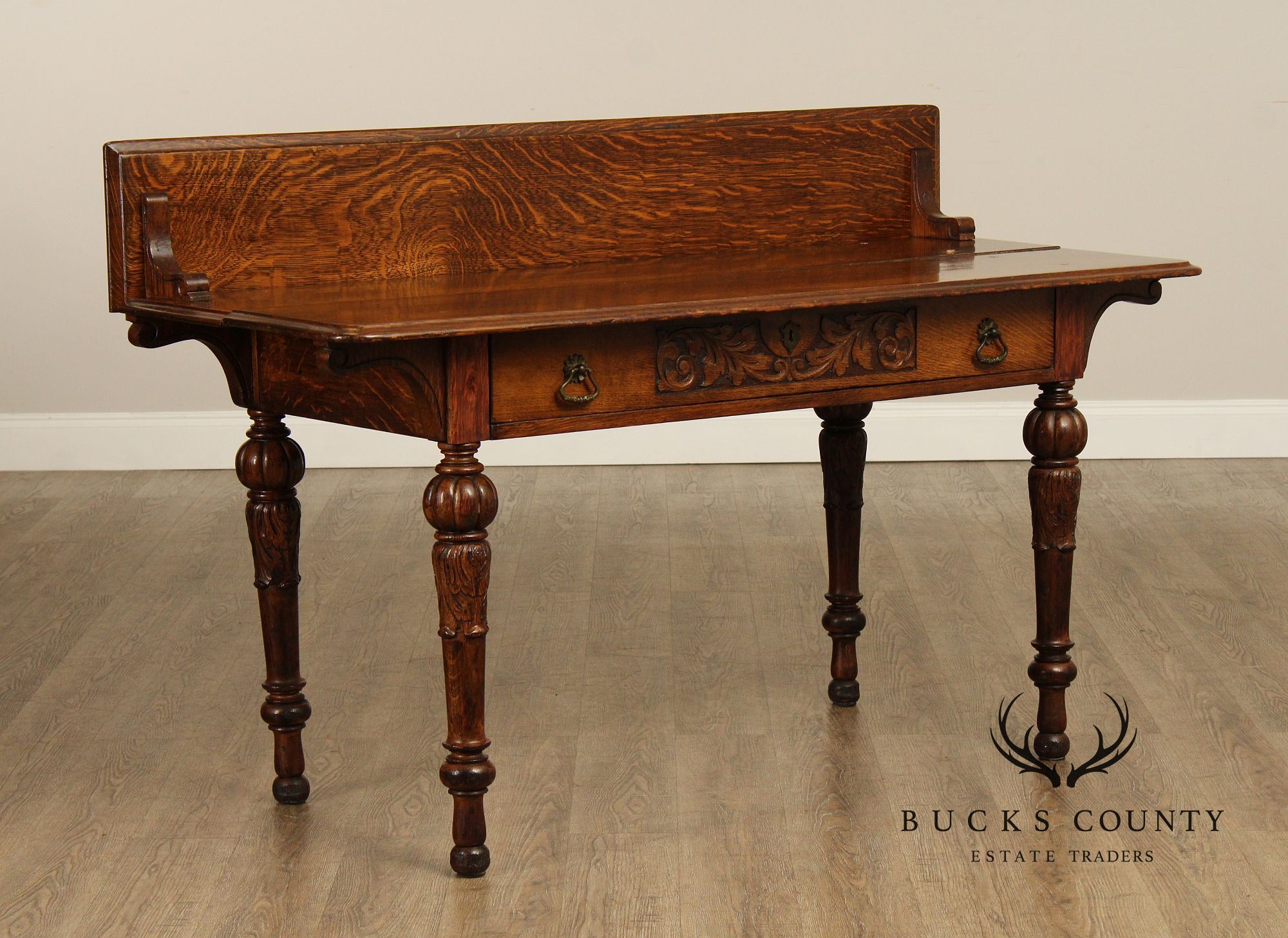 Antique Victorian Carved Oak Server