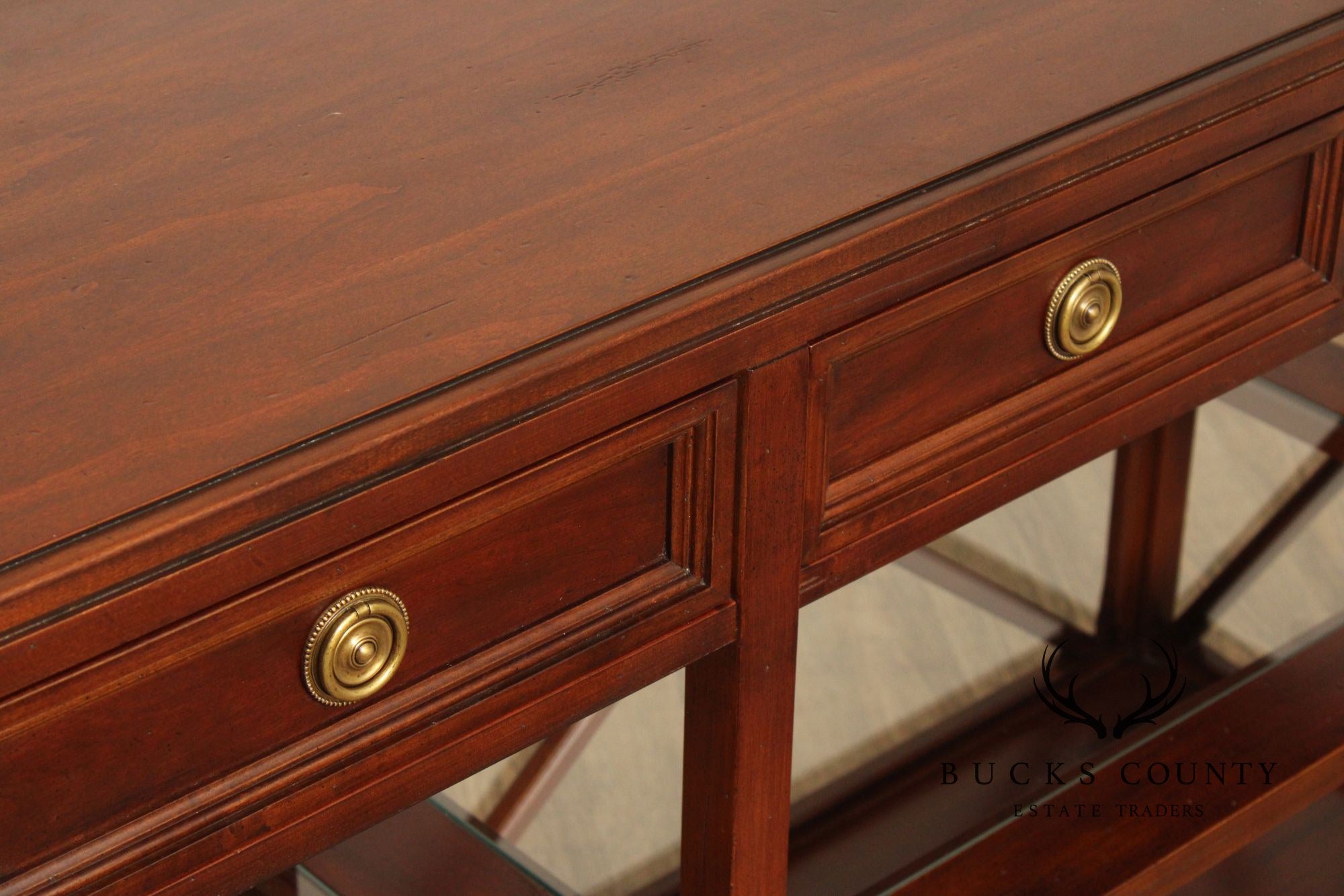 Hickory White Regency Style Console Table