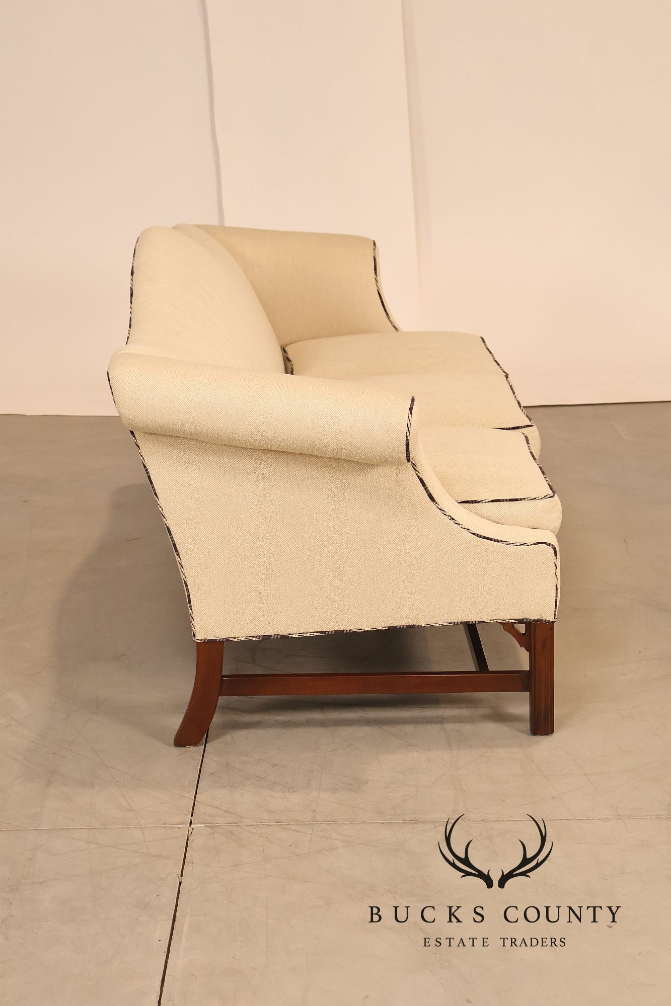 Ethan Allen Vintage Chippendale Style Upholstered Sofa