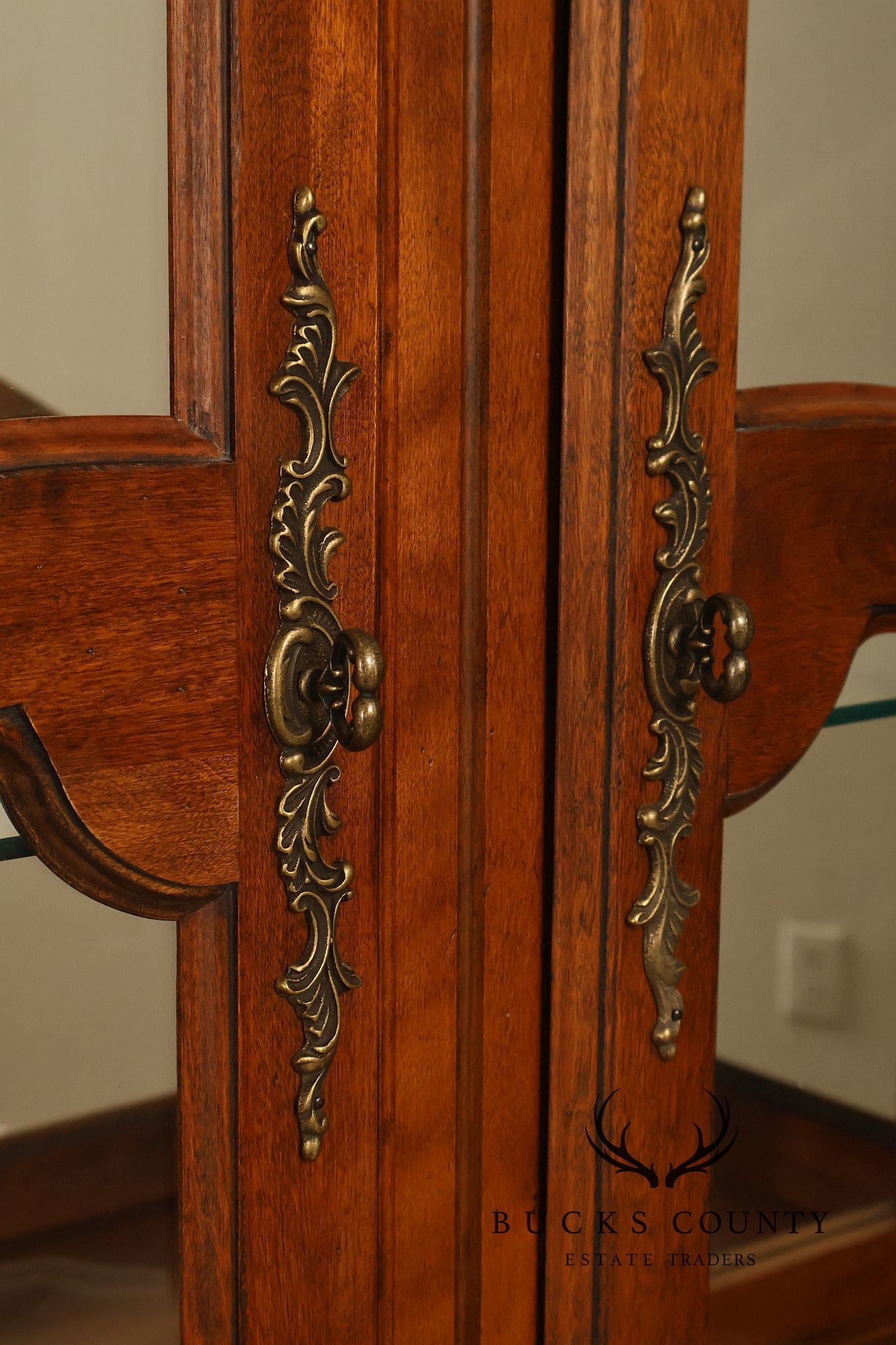 Ethan Allen French Country Two Piece China Cabinet