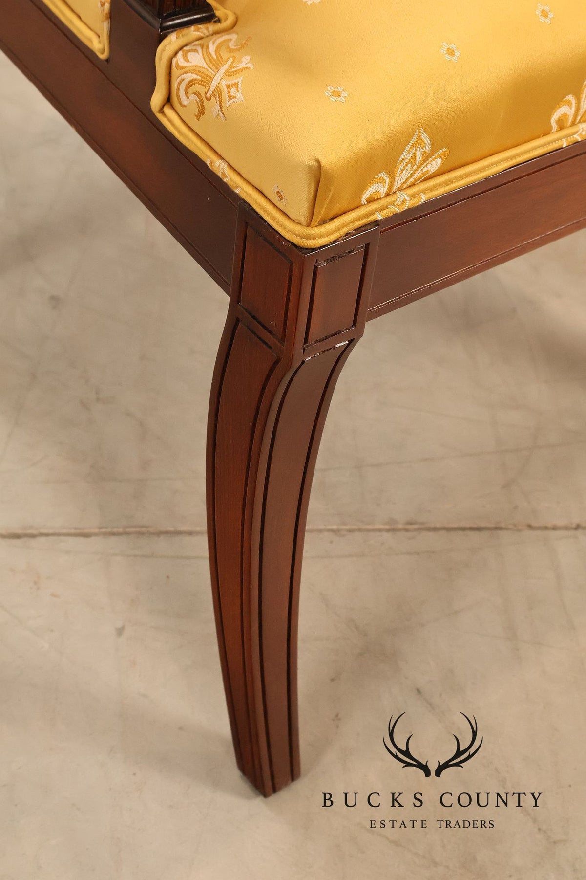 Neoclassical Empire Style Mahogany Open Armchair