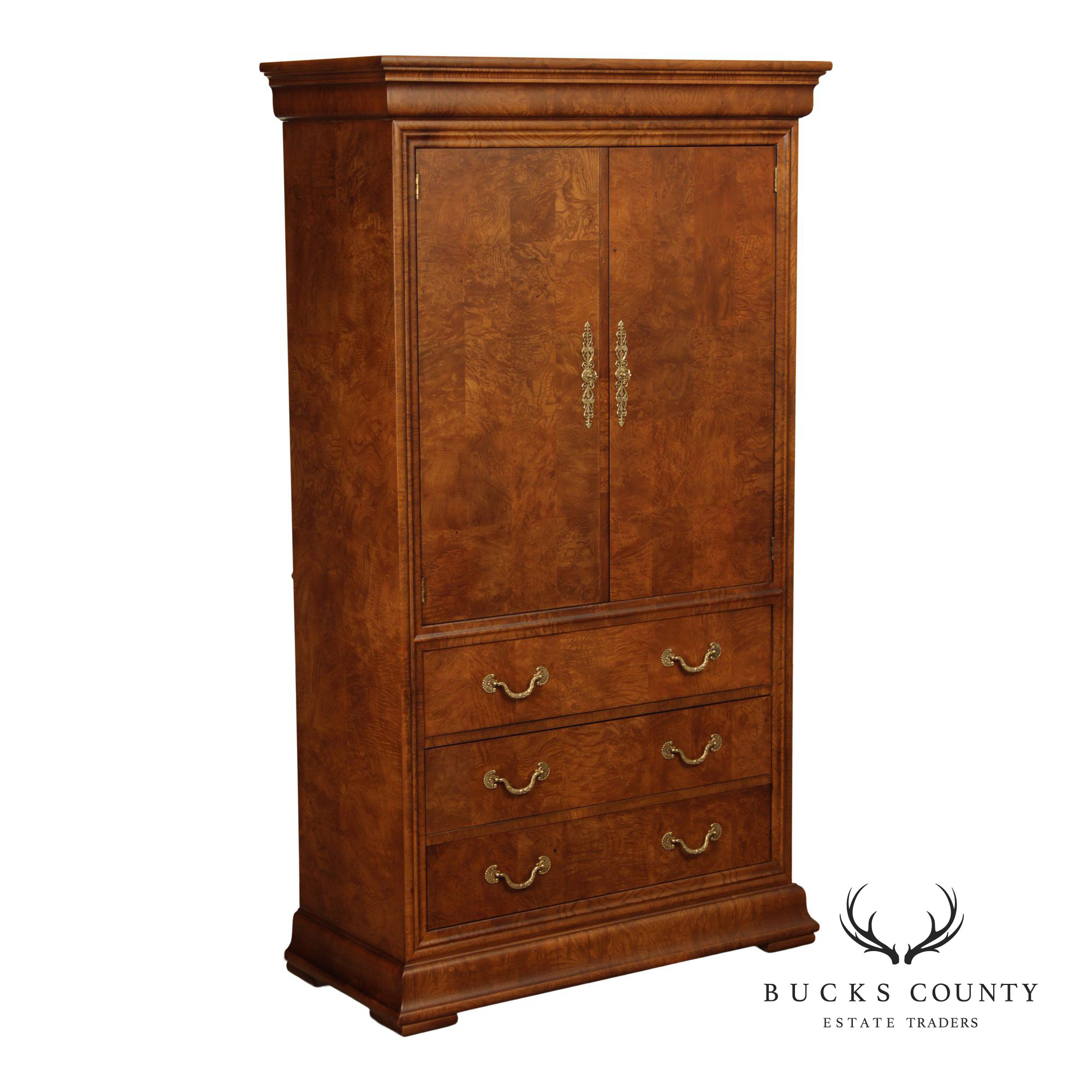 Henredon Charles X Collection Burlwood Armoire