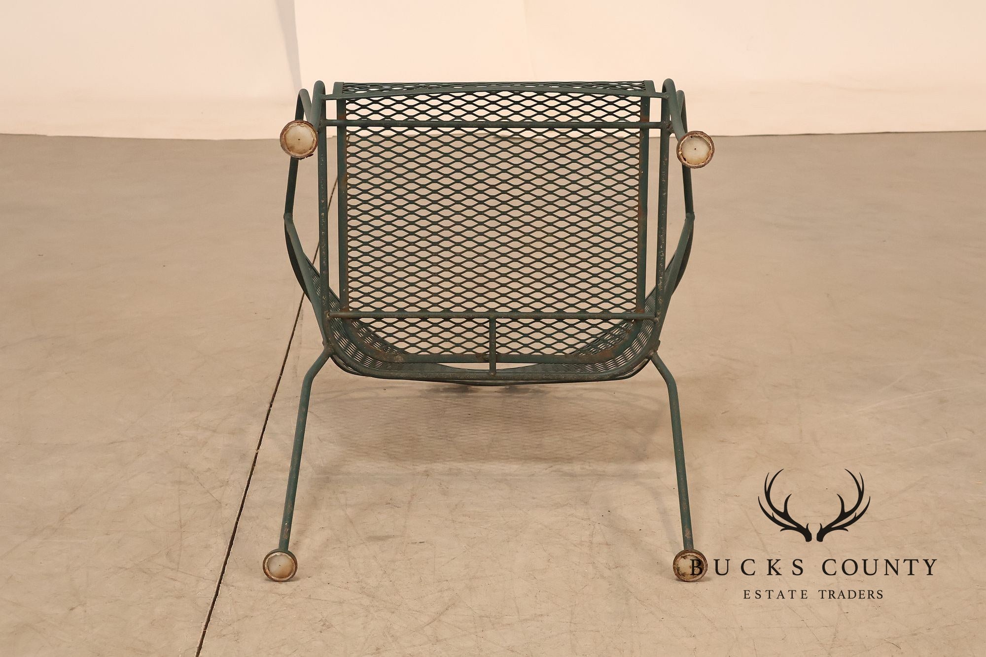 Vintage Wrought Iron Round Patio Table And Four Chairs Set