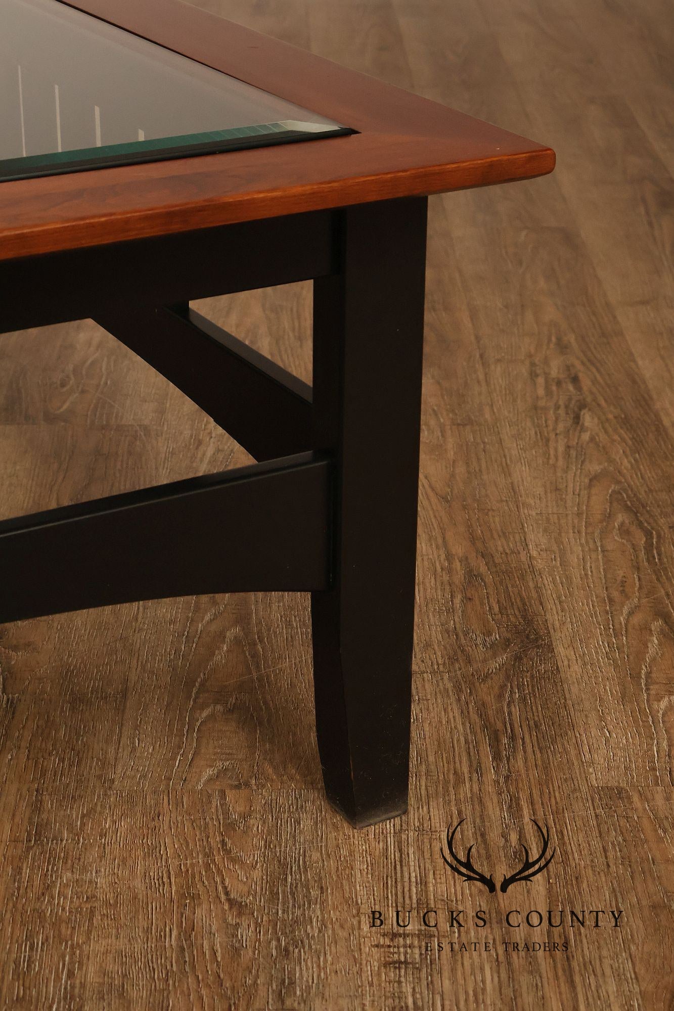 Ethan Allen American Impressions Cherry Glass Top Coffee Table