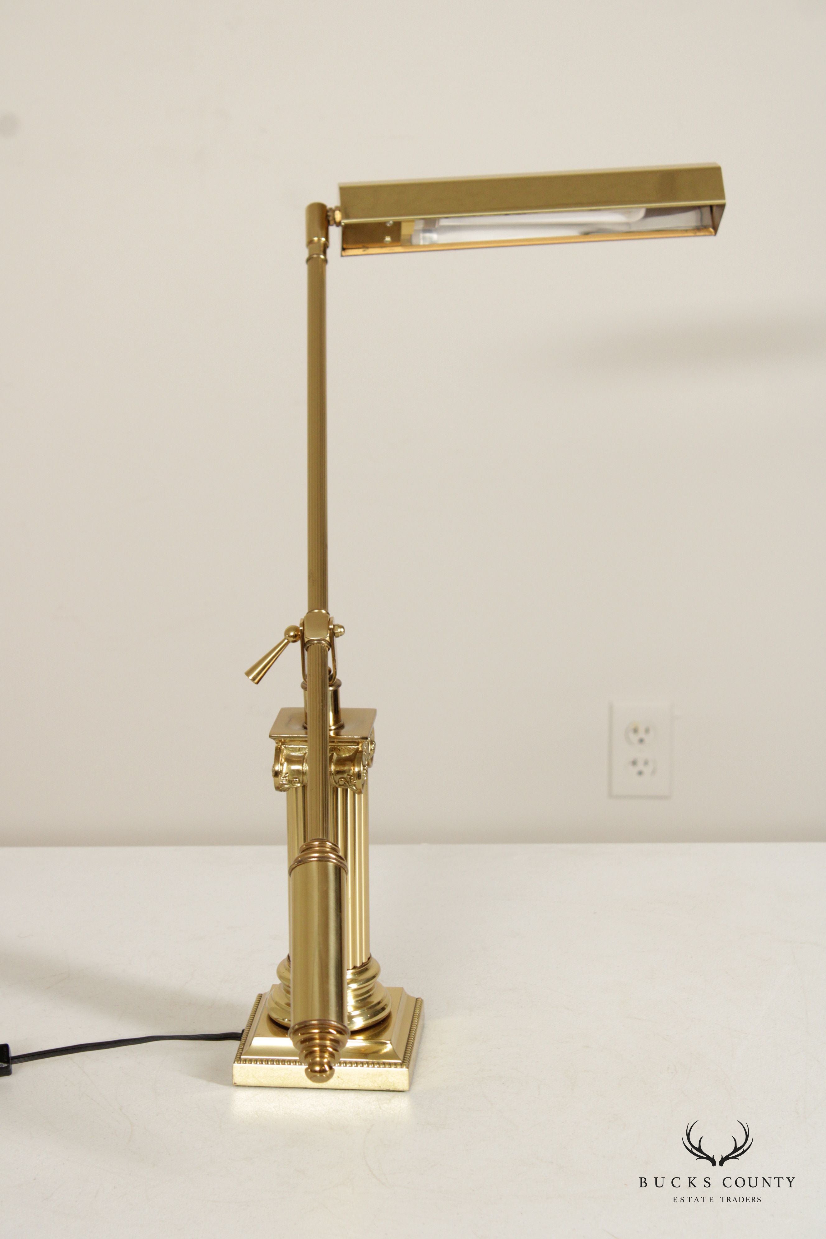 Traditional Decorative Long Arm Adjustable Brass Piano Lamp