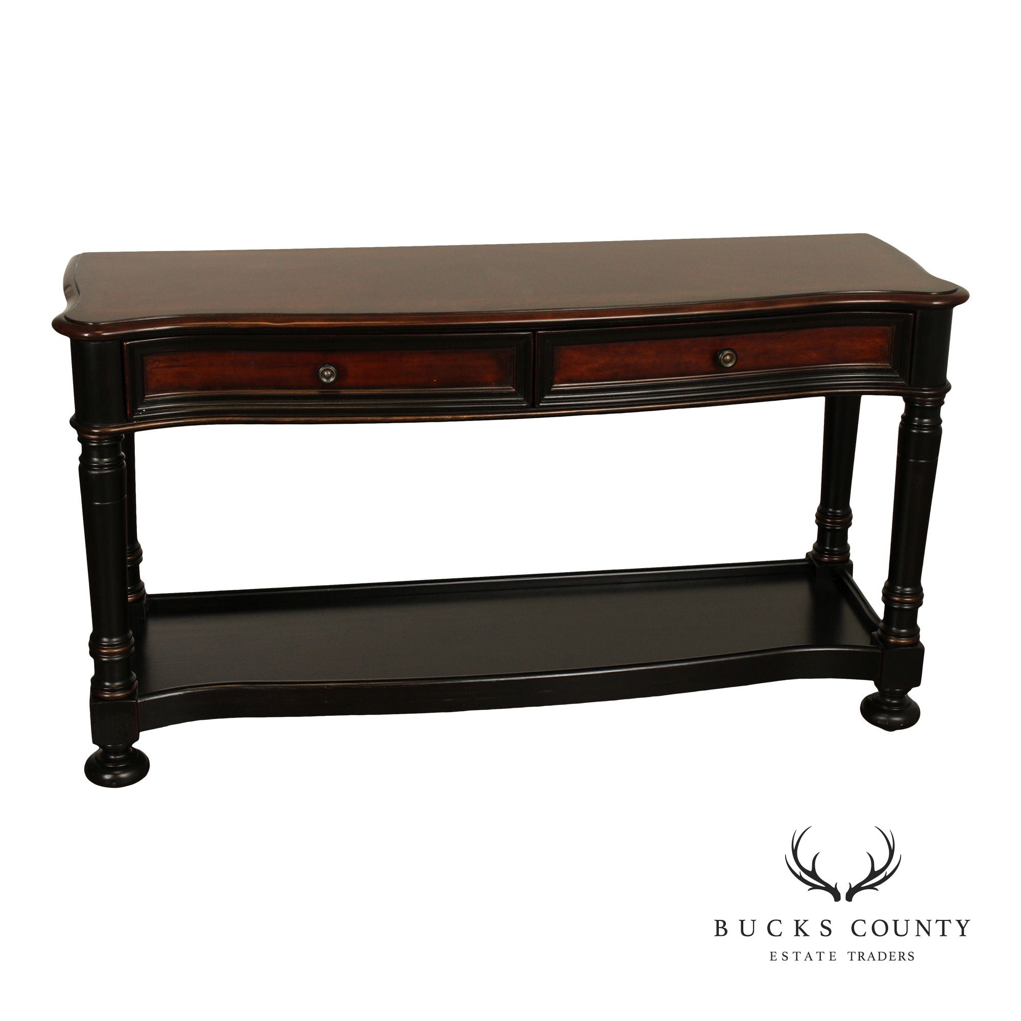 Hooker Ebonized Two-Drawer Console Table