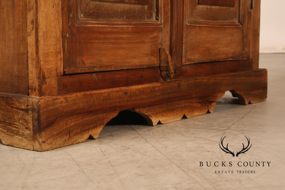 Antique Indian Teak and Wrought Iron Cabinet