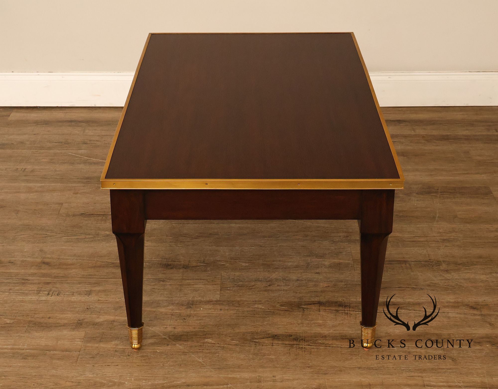THEODORE ALEXANDER MAHOGANY BARON COCKTAIL TABLE