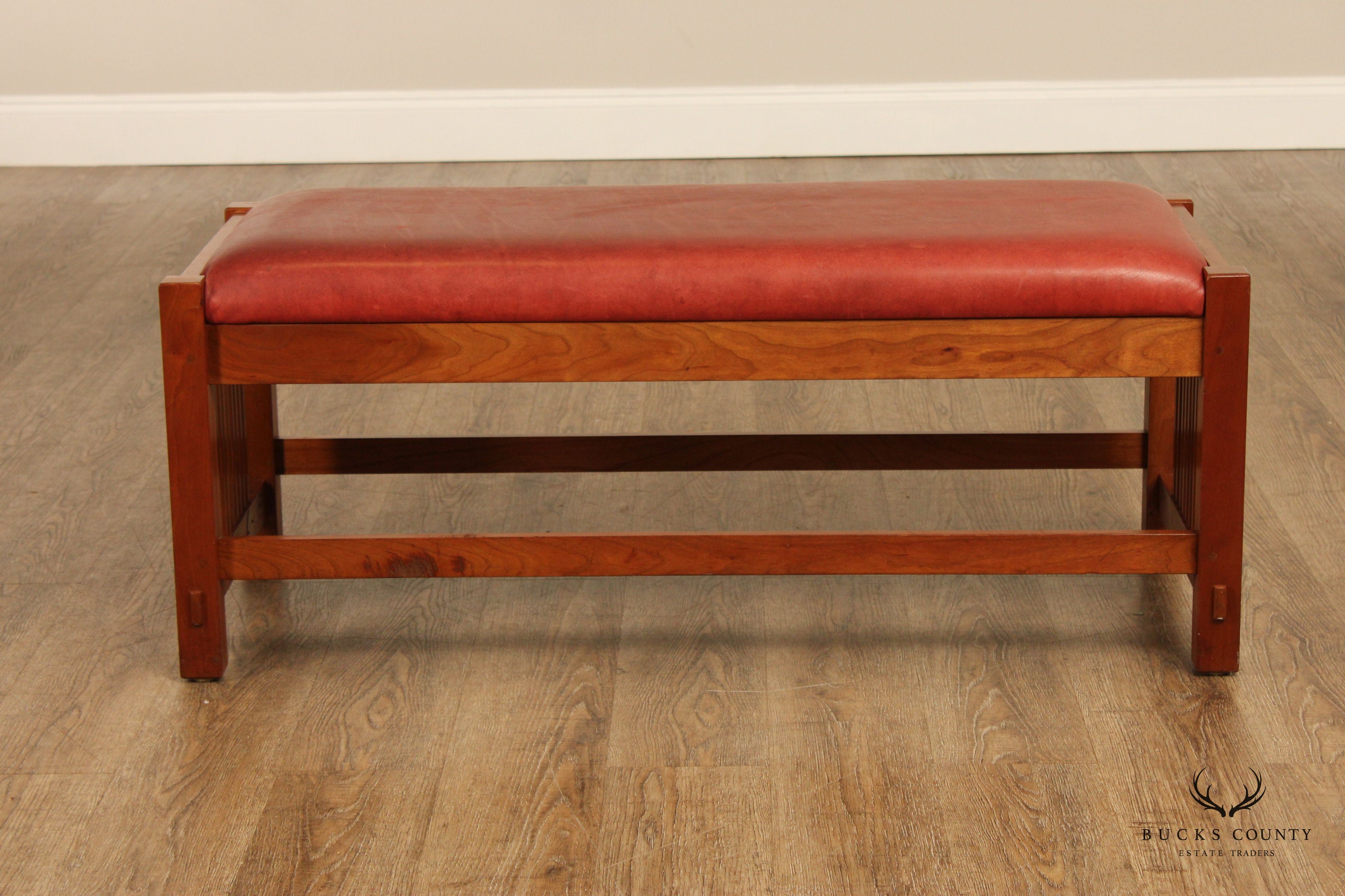 Stickley Mission Collection Cherry Spindle Bench