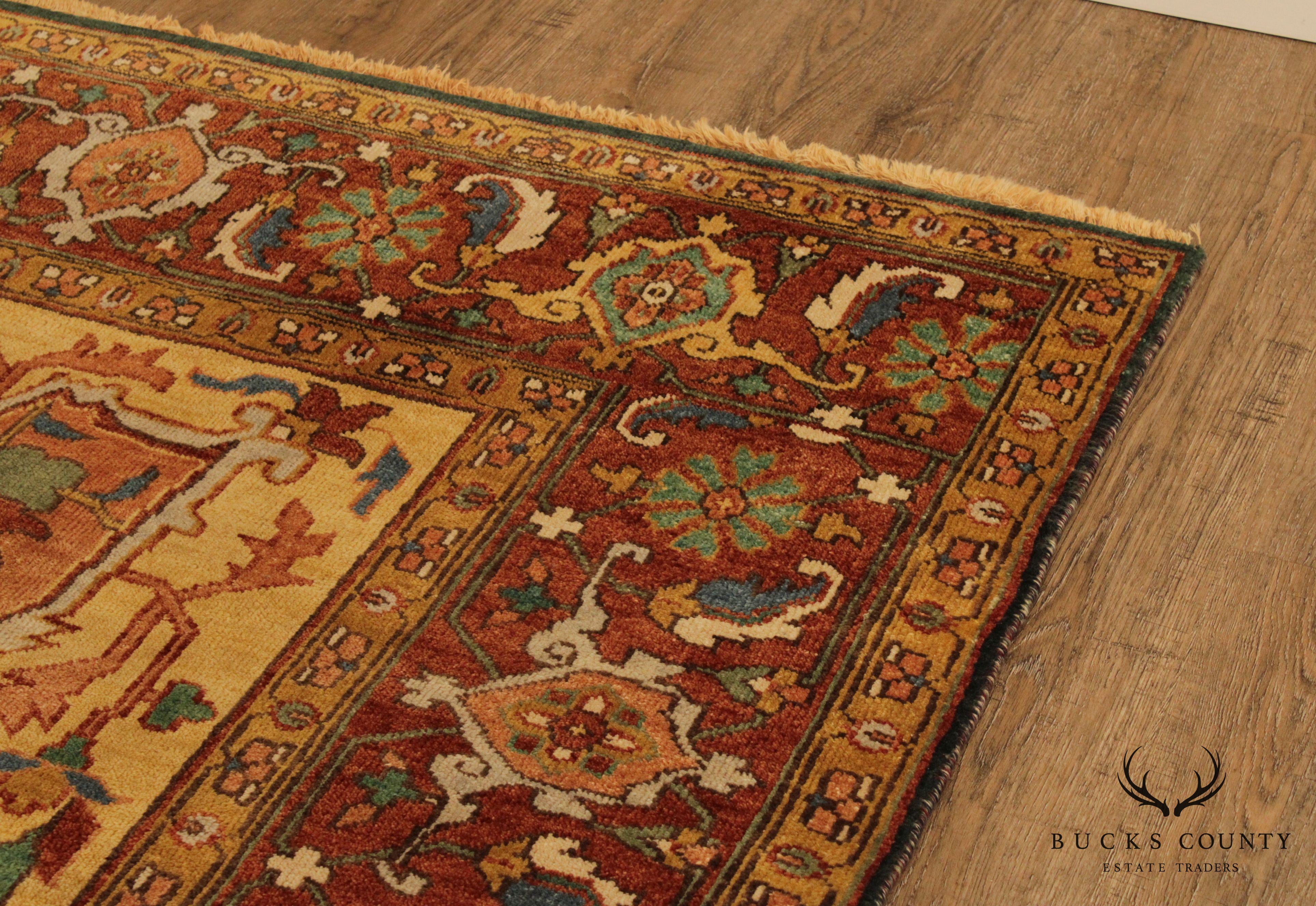 Persian Heriz 11'10" x 8'10" Hand Knotted Wool Rug