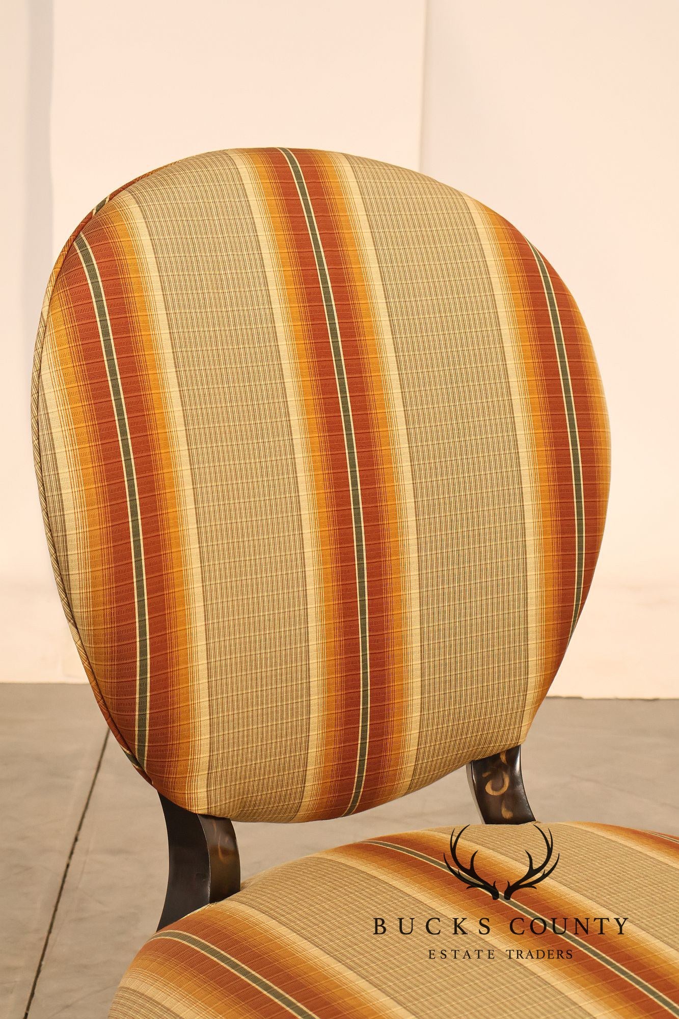 Baker Furniture Set Of Eight Oval Back Dining Chairs