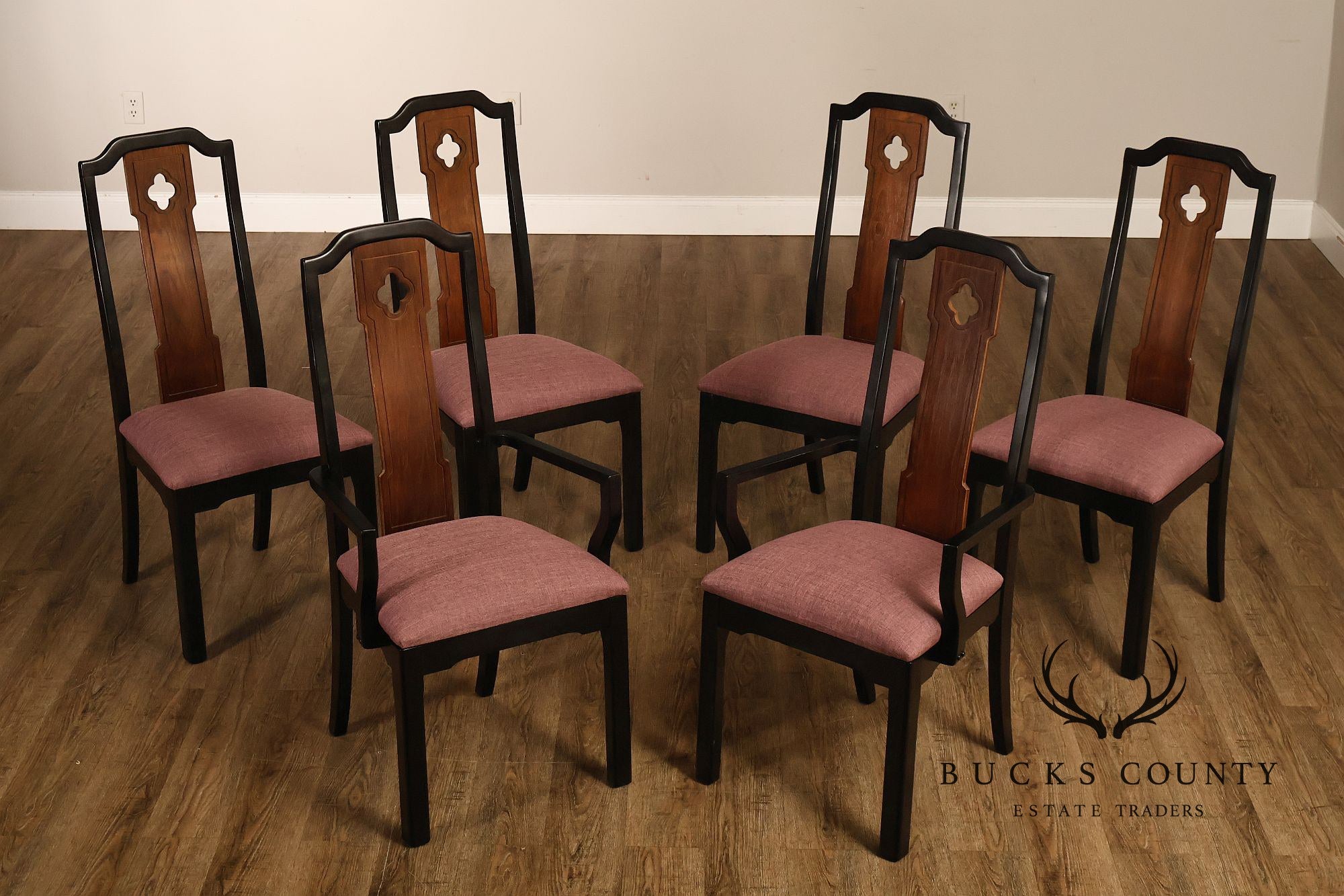 Thomasville Embassy Set Of 6 Chinoiserie Asian Inspired Dining Chairs