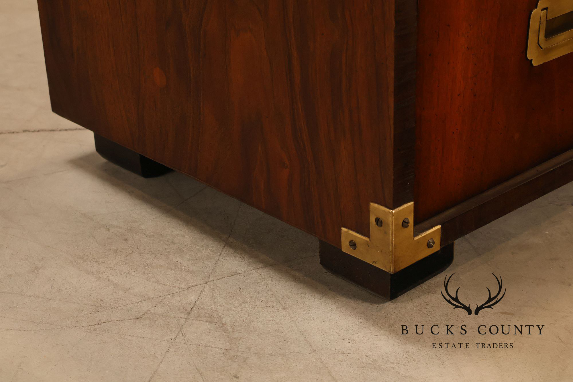 Lane Campaign Style Walnut Chest Of Drawers
