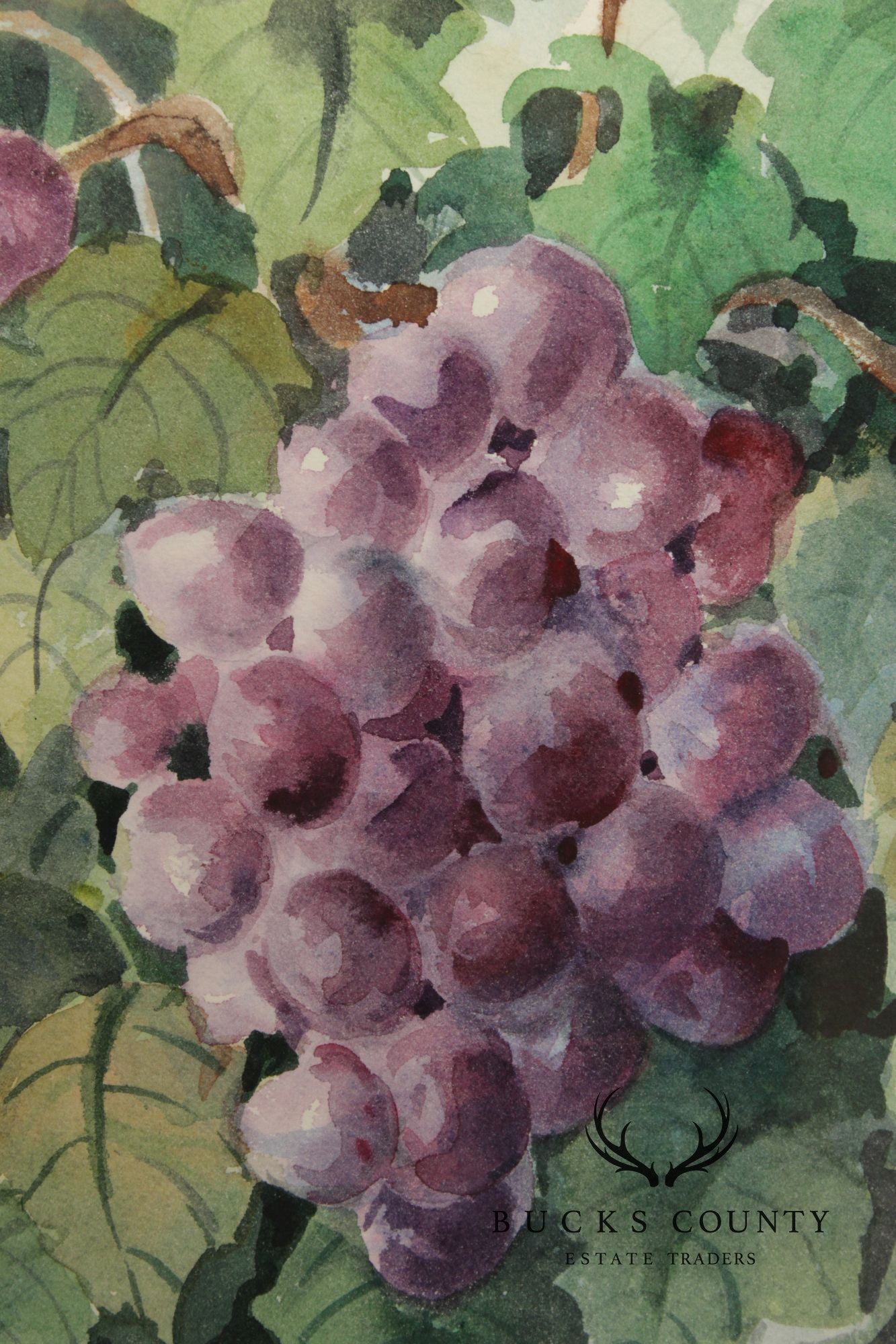 Libby Anderson Watercolor, Still Life of Grapevine