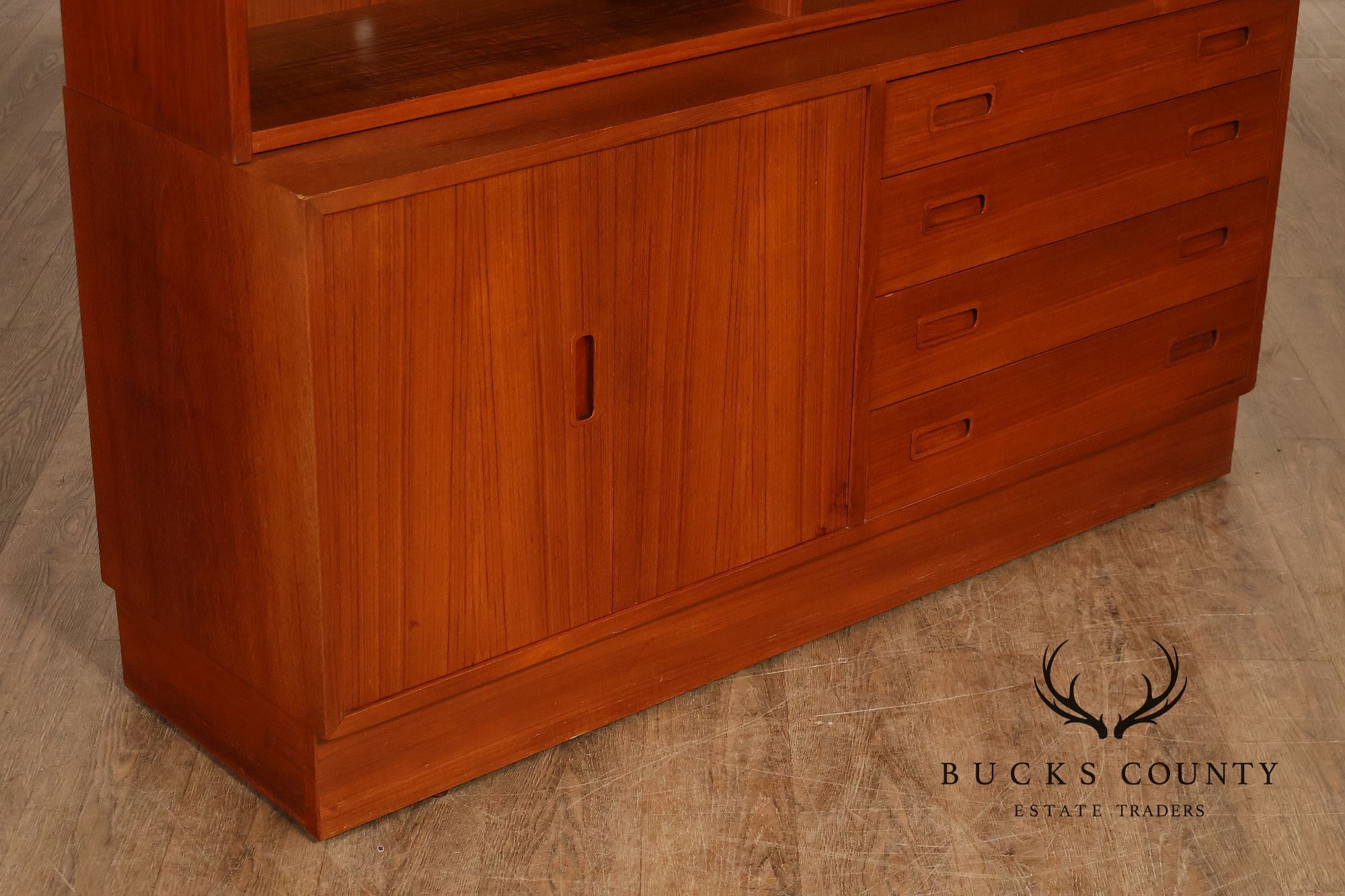 Danish Modern Teak Bookcase Hutch