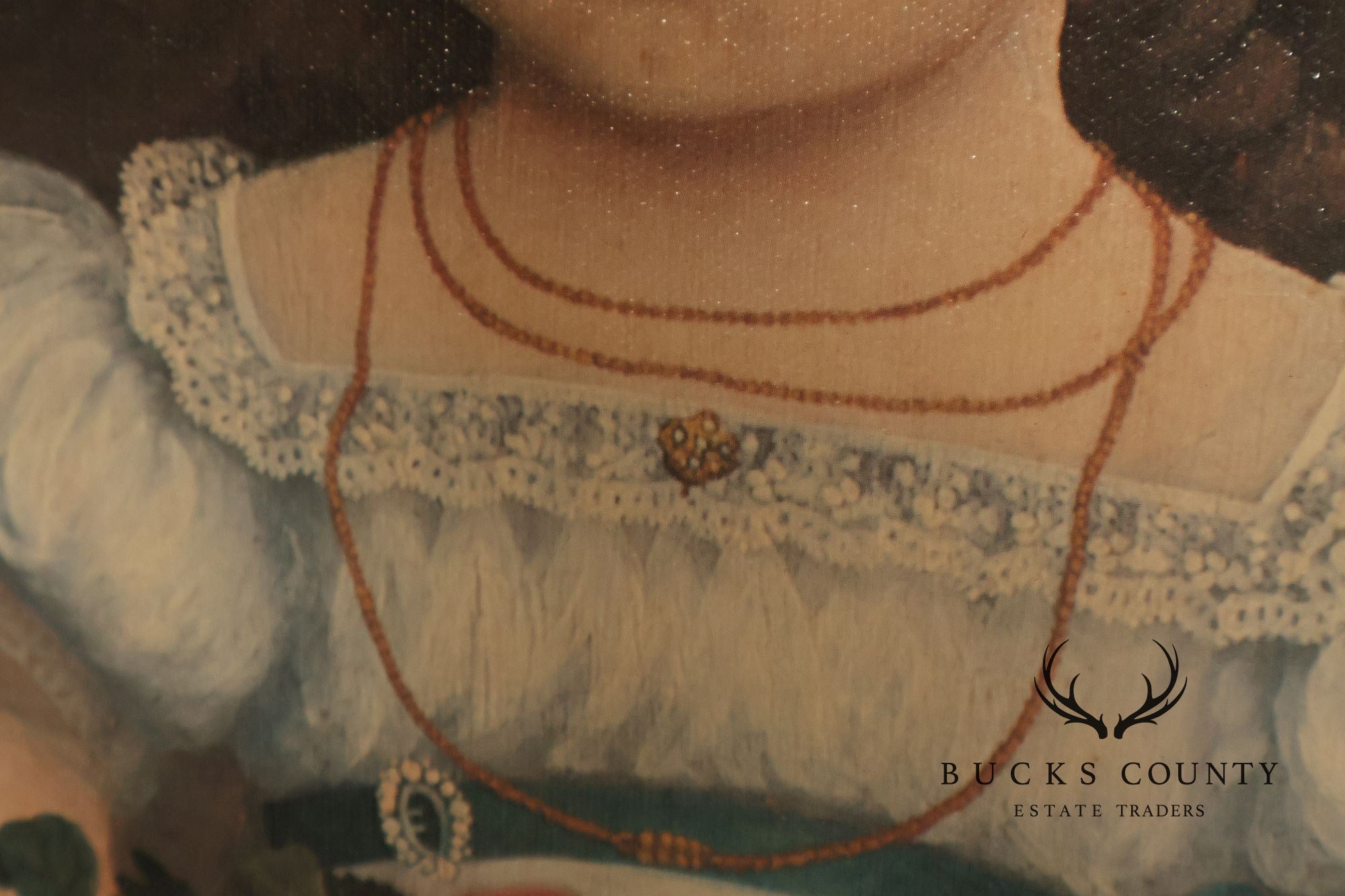 Framed Girl With Basket Of Flowers Print After An American Folk Portrait
