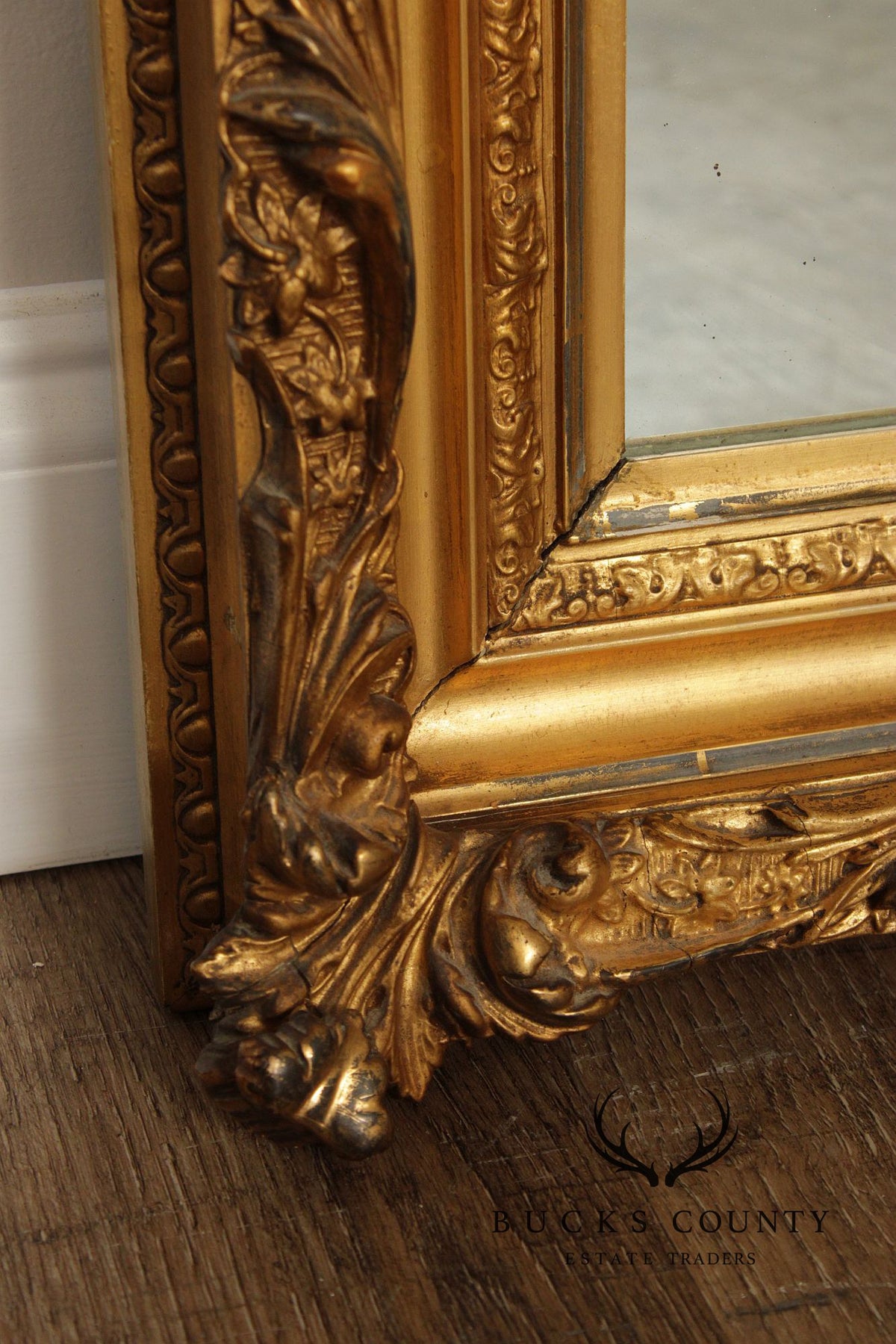 C. A. Greenig Antique Rococo Style Giltwood Wall Mirror