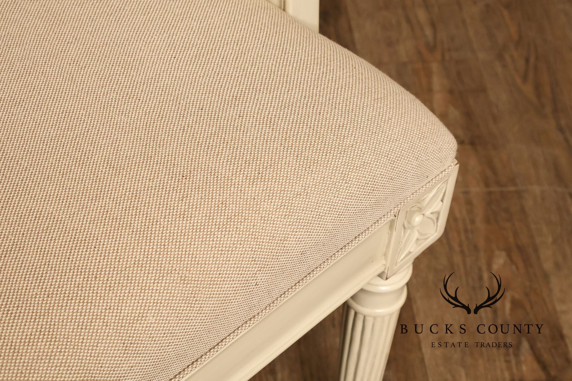 Alden Parkes Country French Louis XVI Style Caned Back Painted Settee