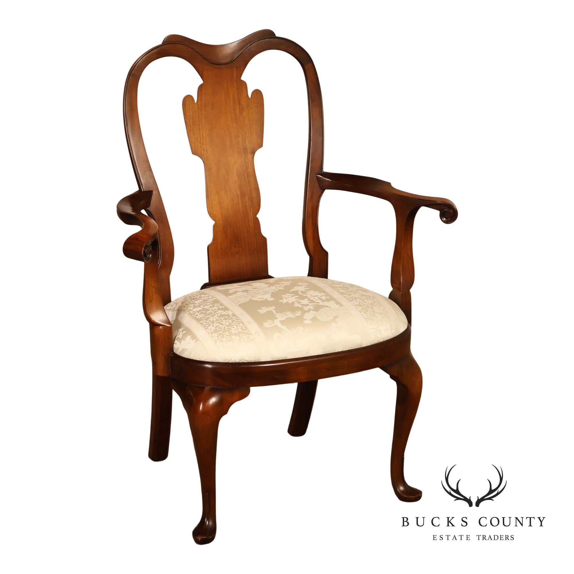 Saybolt Cleland Queen Anne Style Vintage Walnut Armchair