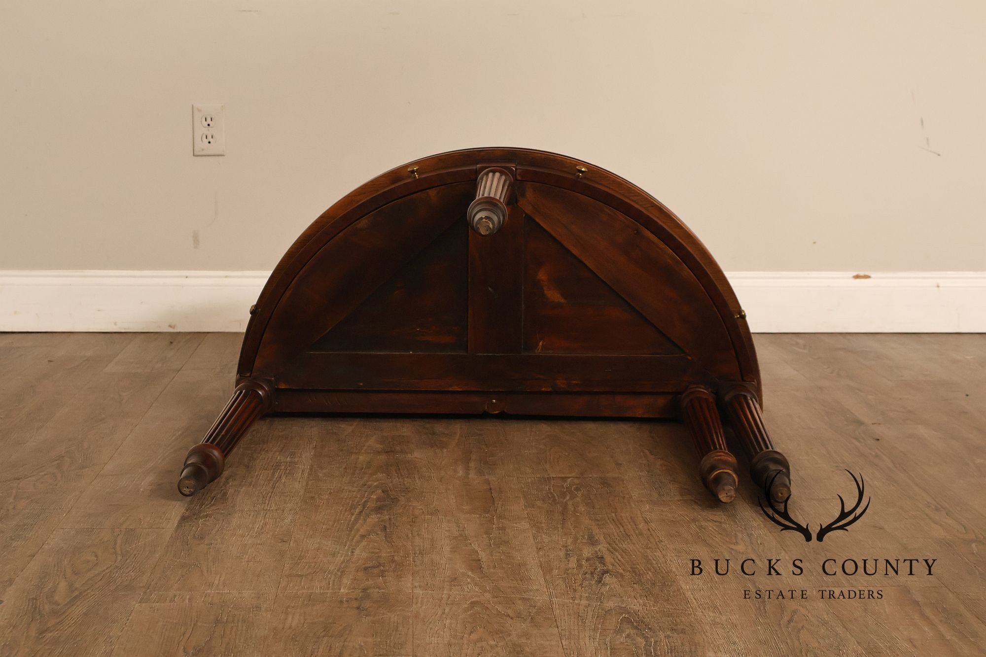 Maitland Smith Inlaid Demilune Console Games Table