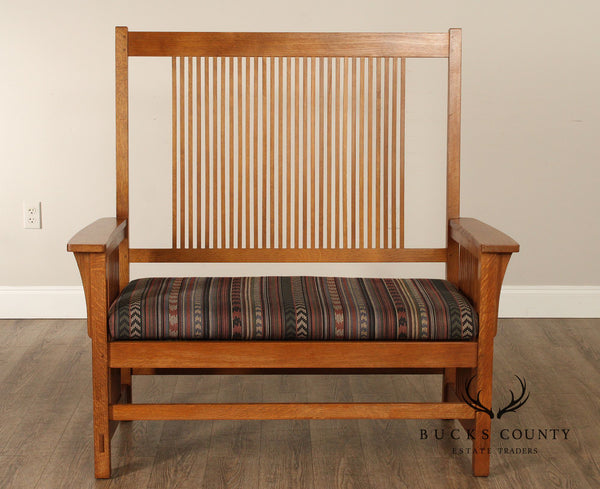 Stickley Mission Collection Oak Spindle Settee