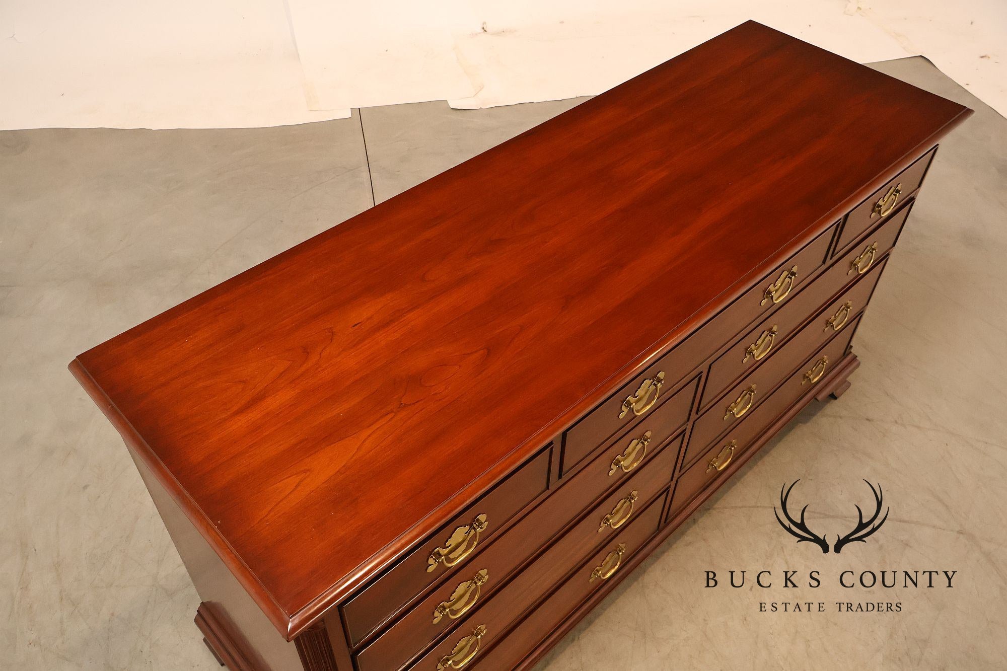 Henkel Harris Chippendale Style Cherry Double Dresser