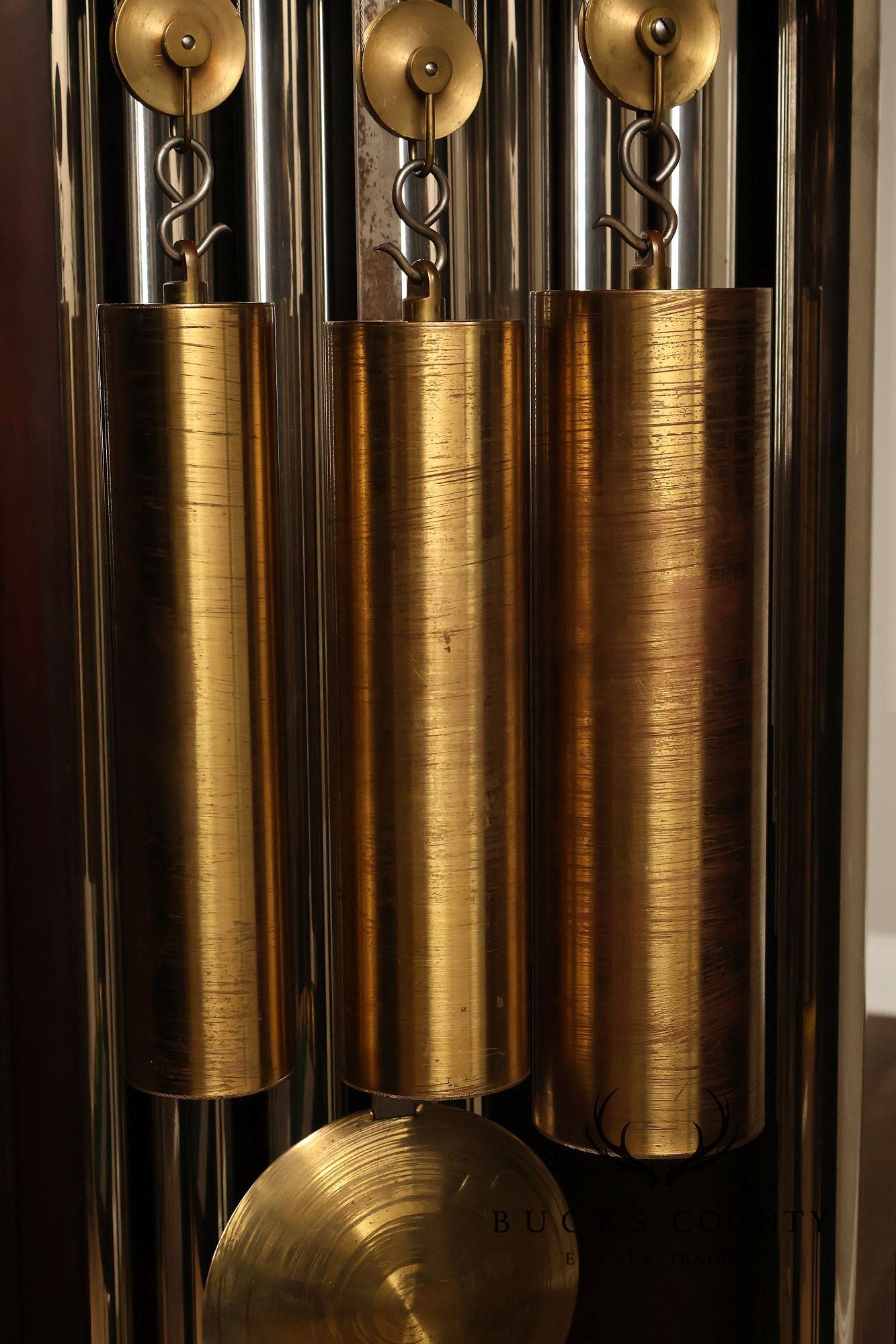 Baily Banks and Biddle  Antique Mahogany 9 Tube Grandfather Clock