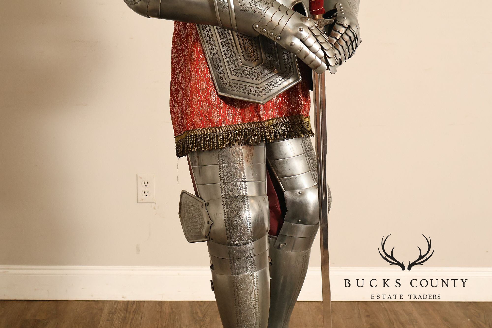 Marto Toledo Spanish Engraved Full Suit of Armor with Sword