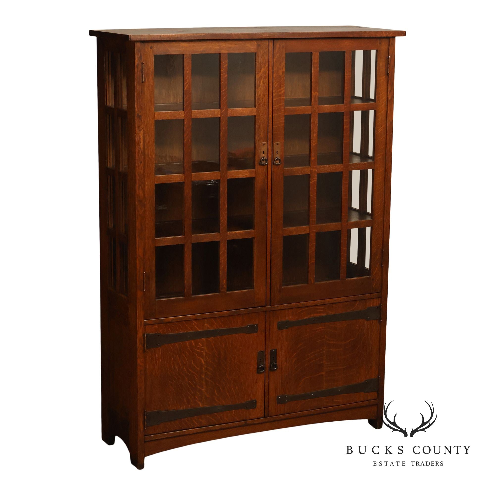 Antique L. & J.G. Stickley Mission Oak China Cabinet No. 729