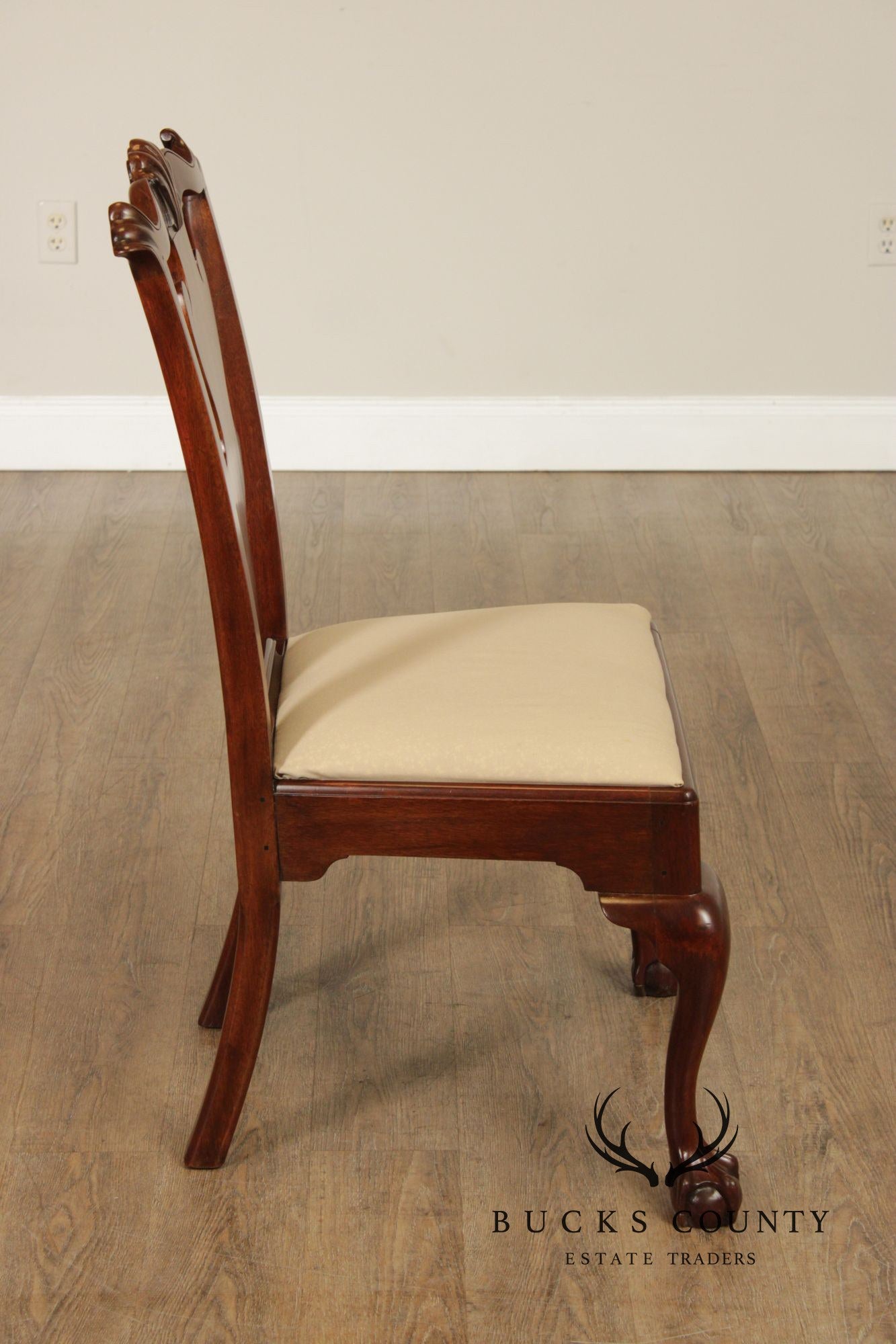 Henkel Harris Chippendale Style Set of Three Mahogany Side Dining Chairs