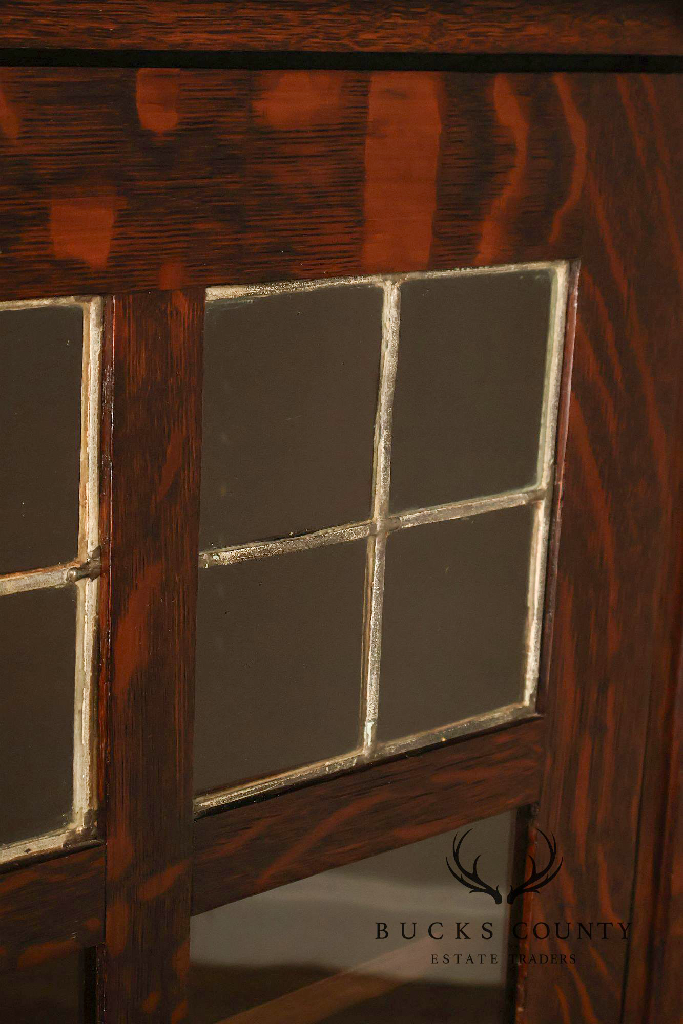 Harvey Ellis Style Mission Oak Bookcase Cabinet