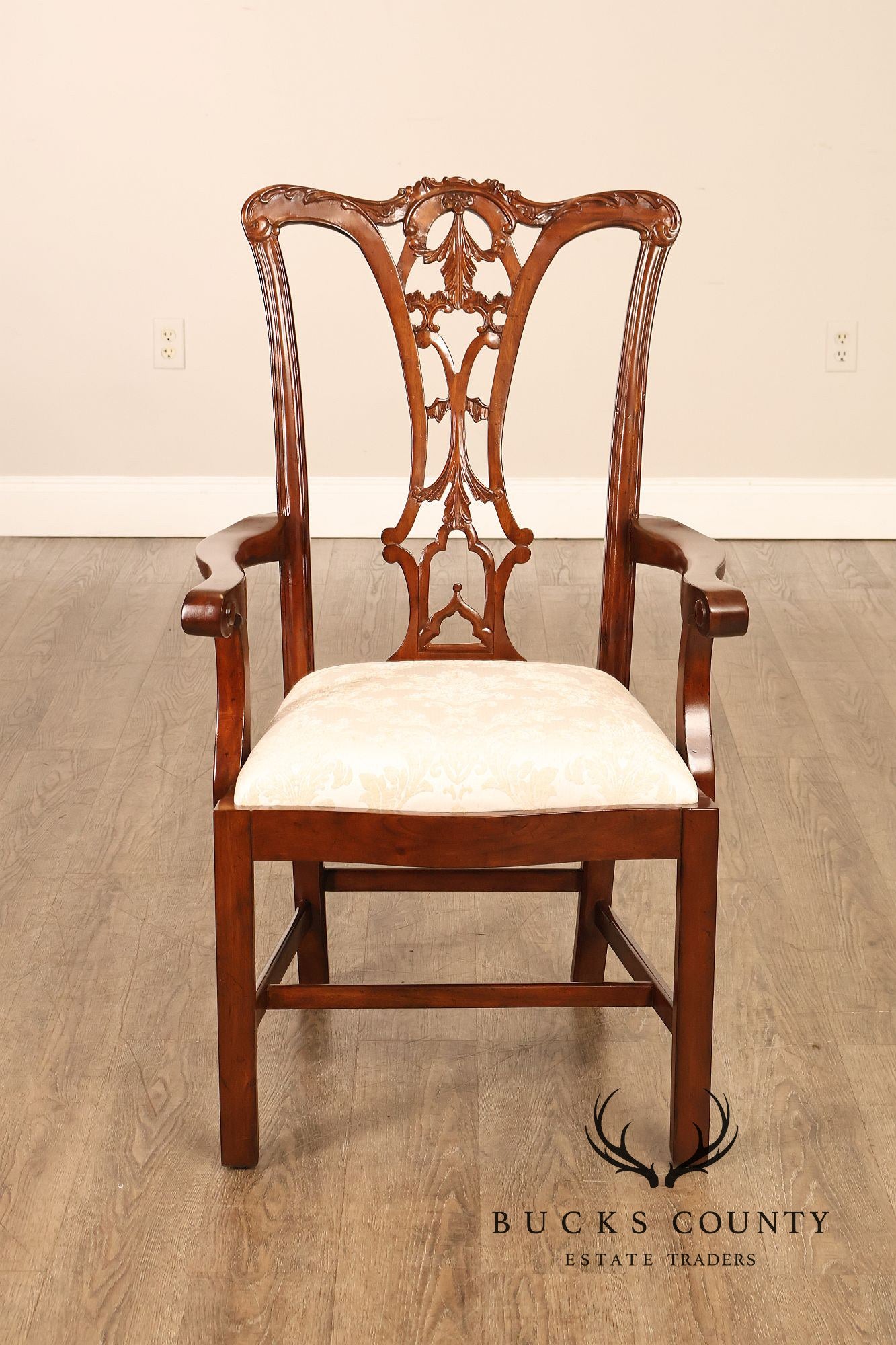 Scarborough House Chippendale Style Pair Of Mahogany Armchairs