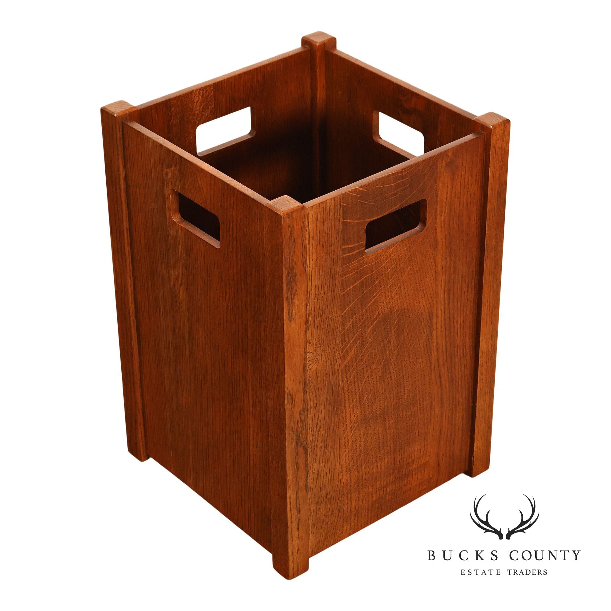 Stickley Mission Collection Oak Wastebasket
