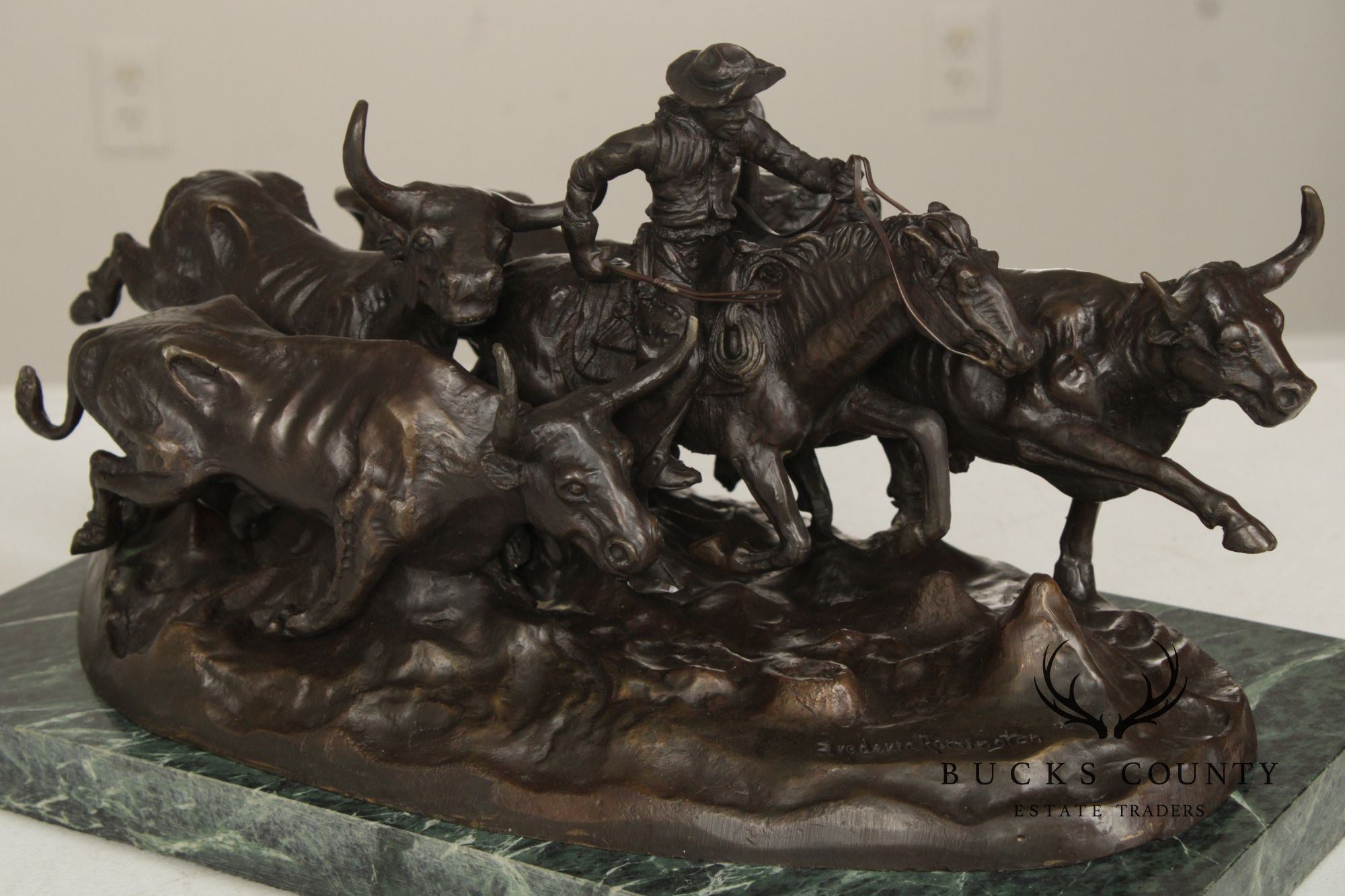 Frederic Remington Bronze Statue, 'Stampede'